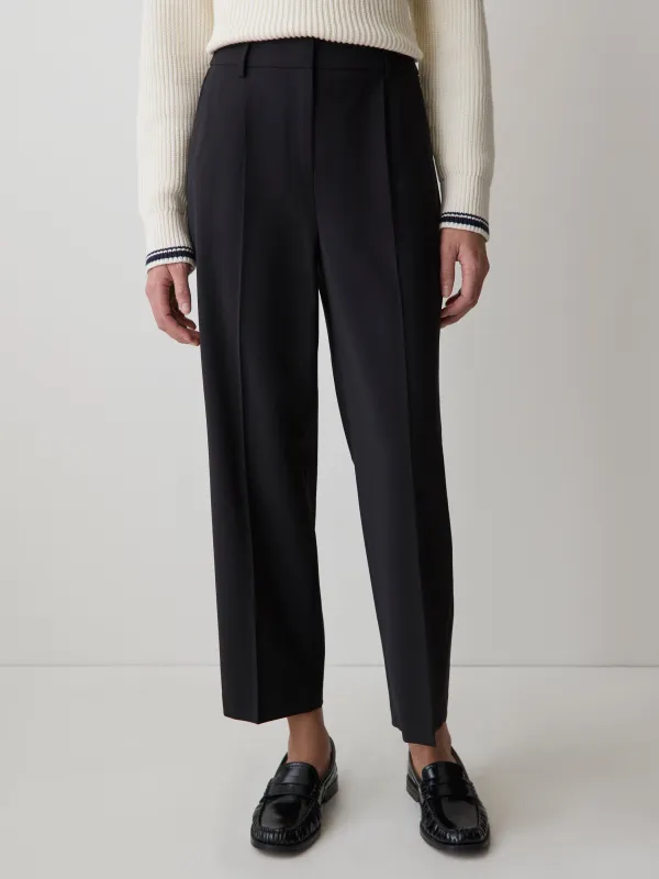 Black High-Rise Tapered-Leg Wool-Blend Pant sold by RW&CO.