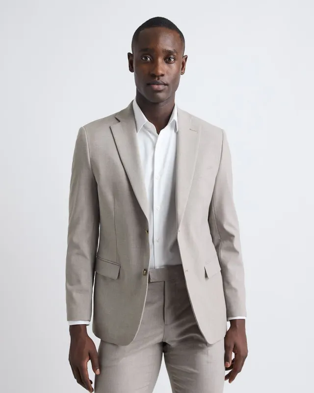 Slim-Fit Taupe Suit Blazer made by RW&CO.
