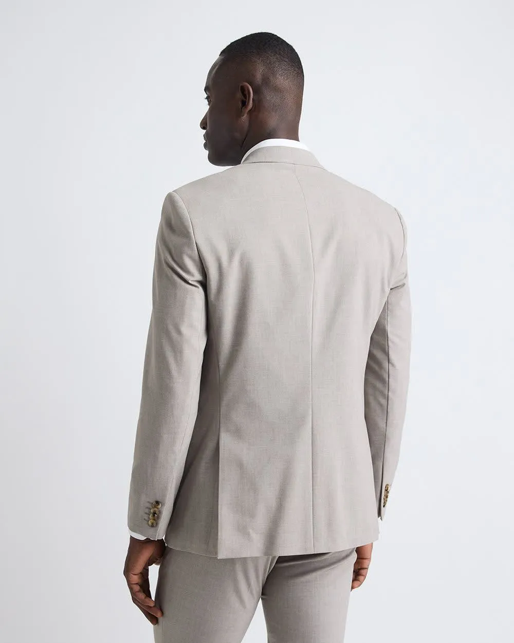 Slim-Fit Taupe Suit Blazer sold by RW&CO. product image thumbnail 3