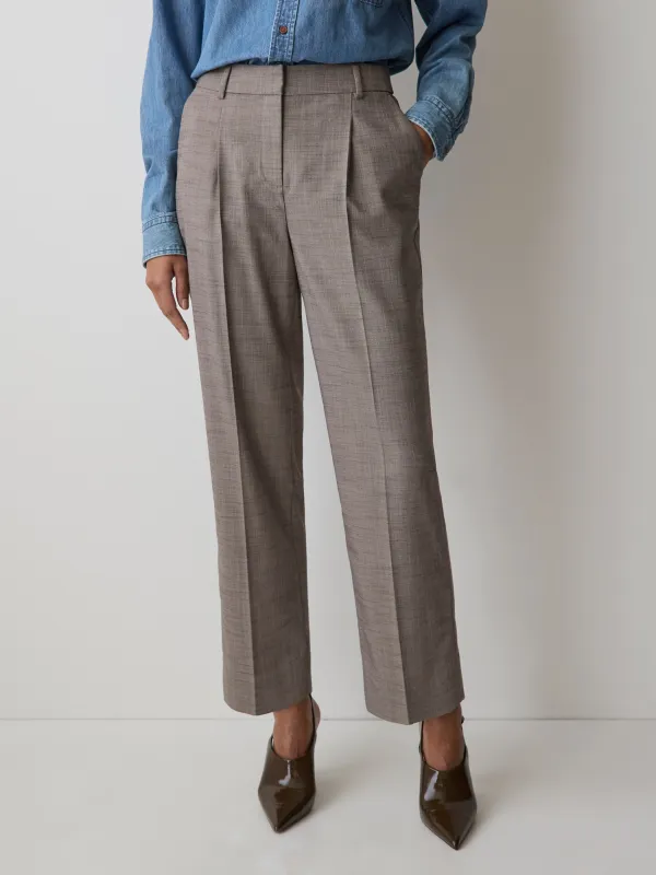 Taupe Tapered-Leg High-Rise Ankle Pant sold by RW&CO.