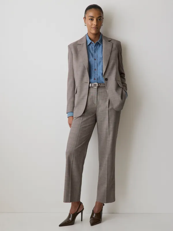 Taupe Oversized One-Button Blazer sold by RW&CO.