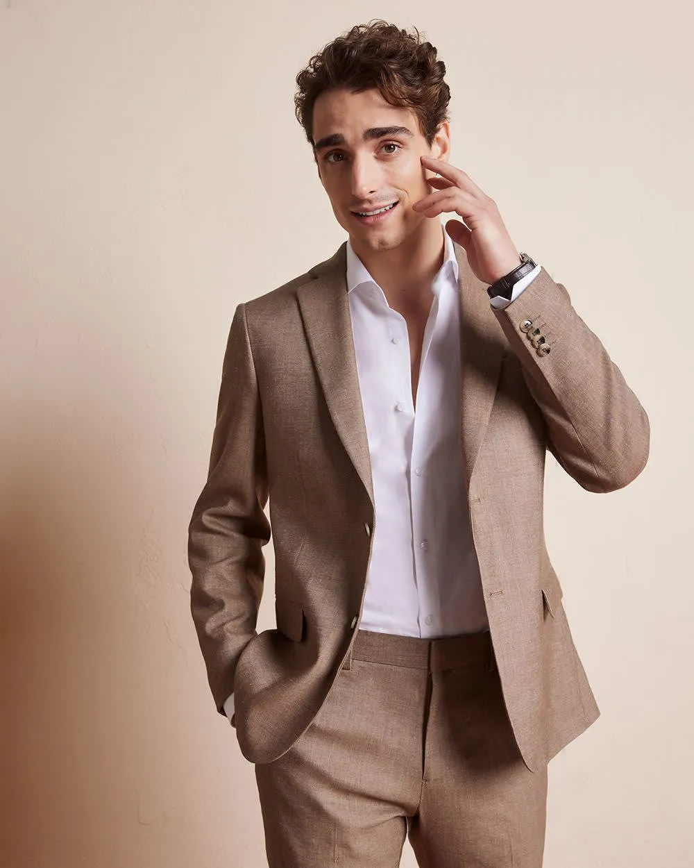 Slim Fit Stretch Linen Blazer sold by RW&CO. product image thumbnail 4