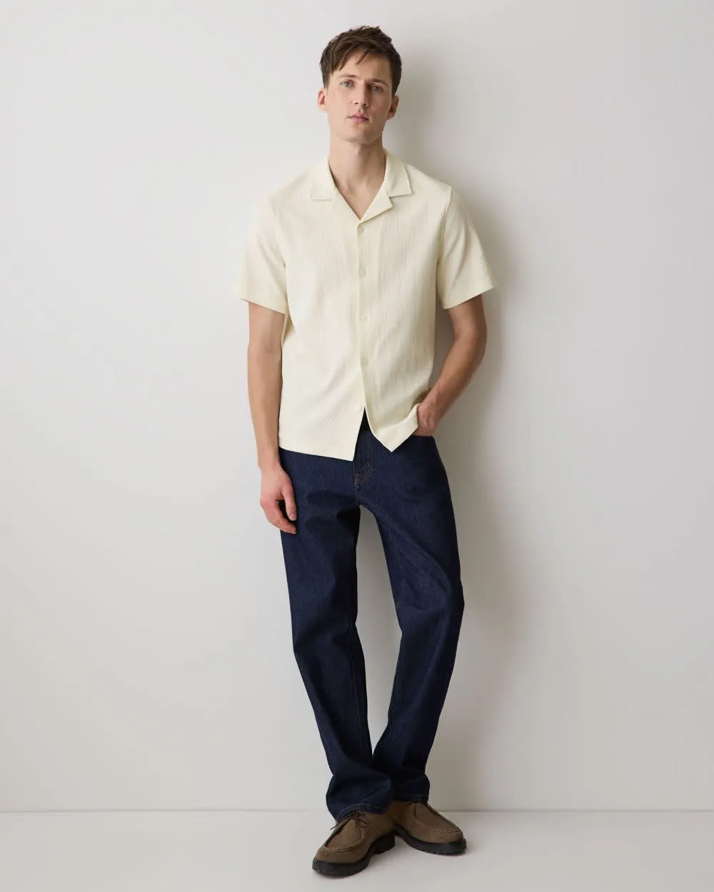Short-Sleeve Textured Shirt with Camp Collar sold by RW&CO. product image thumbnail 2