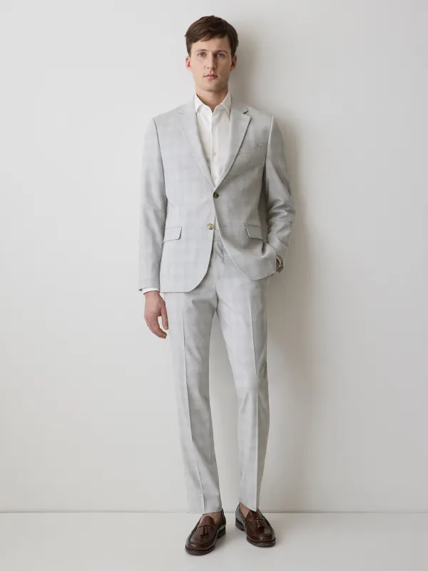 Slim Fit Grey Checkered Suit Blazer sold by RW&CO.