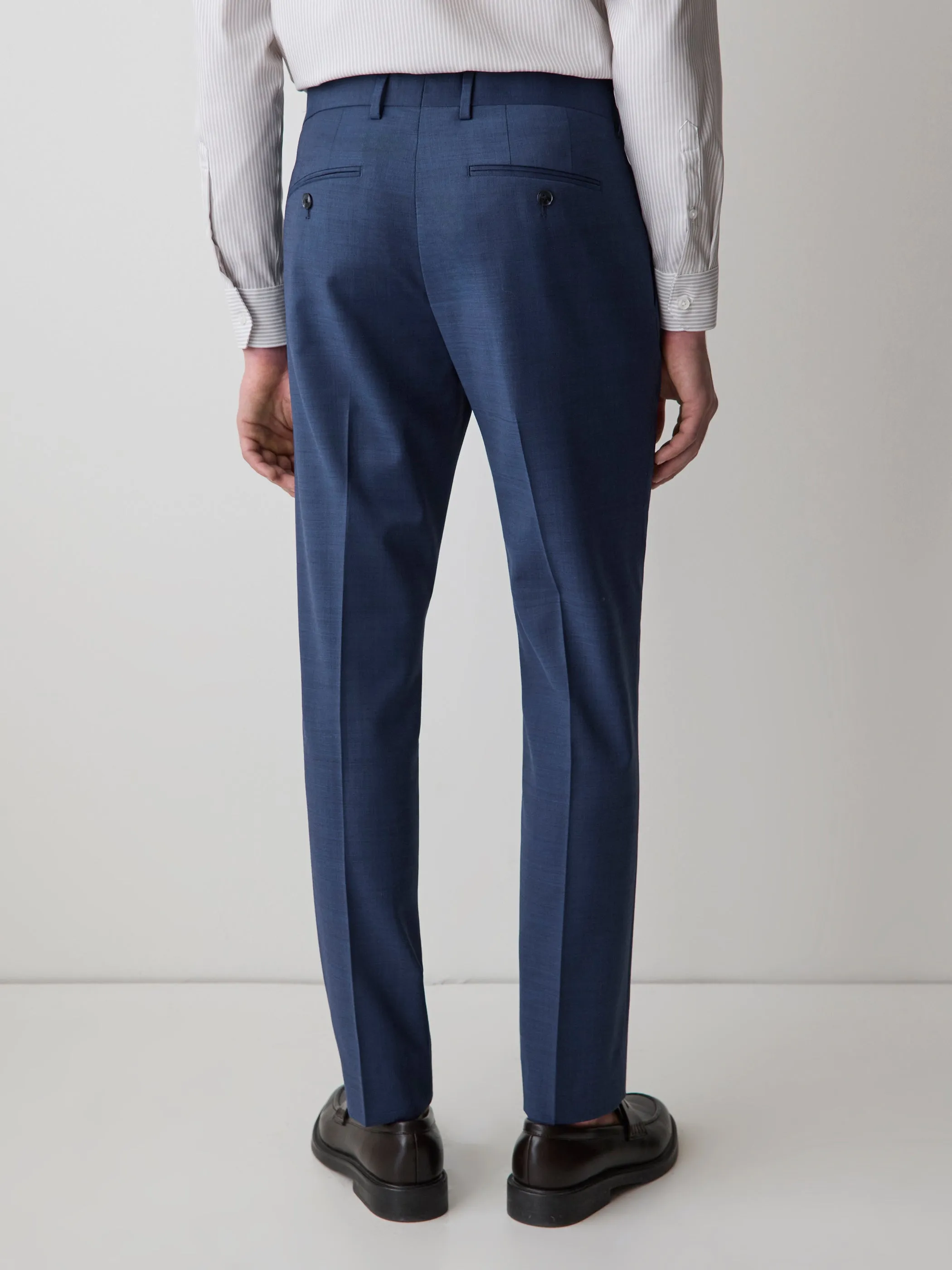 Blue Slim Fit Wool Suit Pant sold by RW&CO. product image thumbnail 3