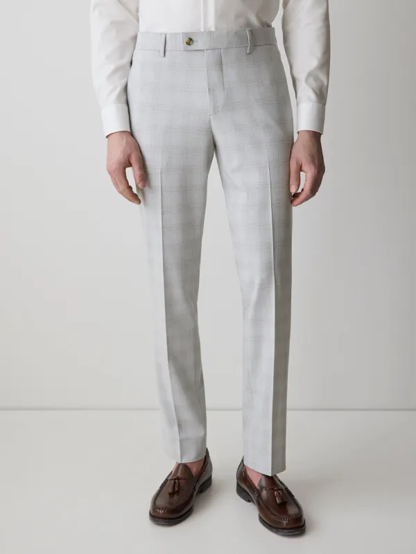 Slim Fit Grey Checkered Suit Pant sold by RW&CO.