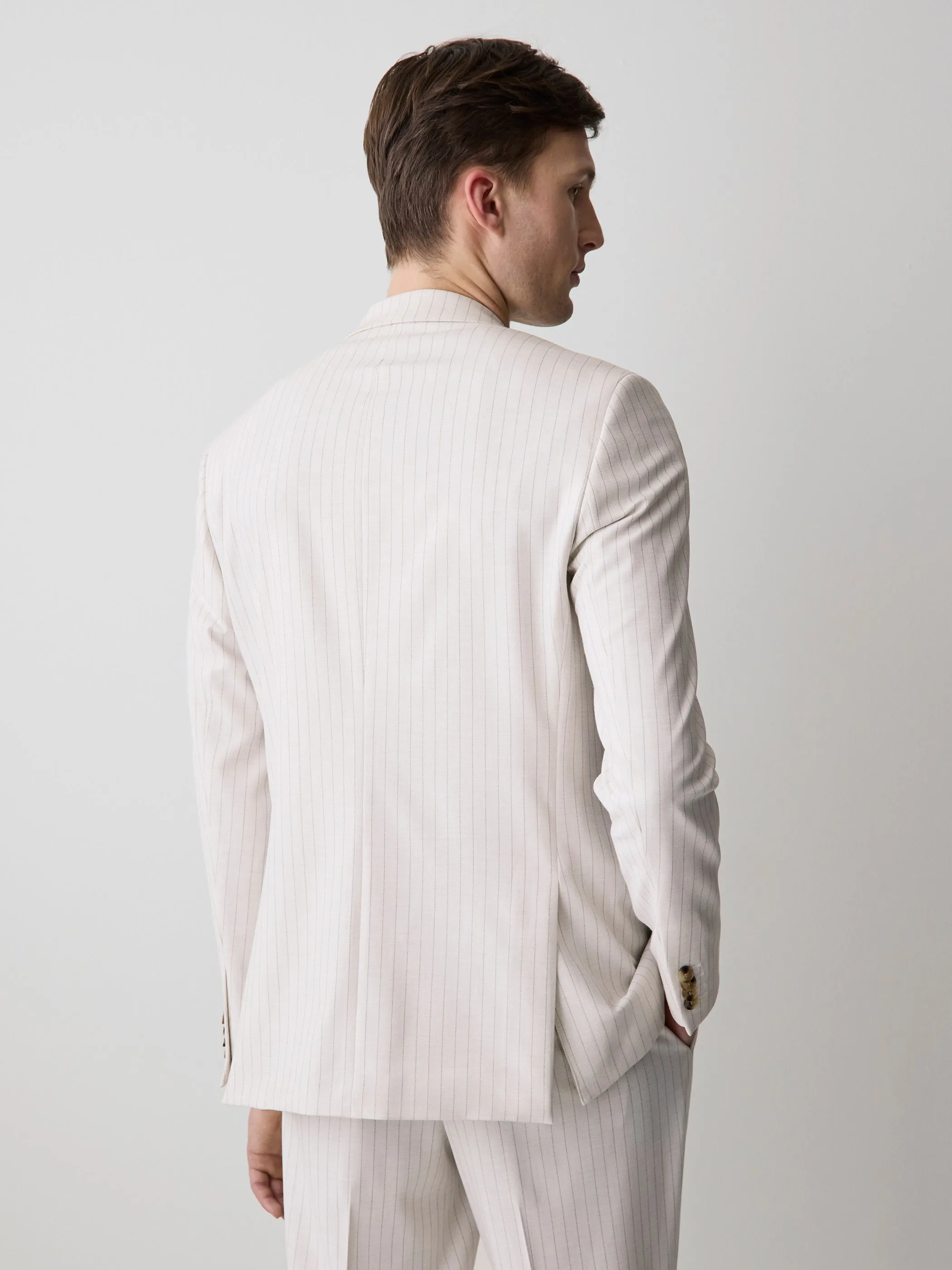 Tailored Fit Double-Breasted Striped Suit Blazer sold by RW&CO. product image thumbnail 3