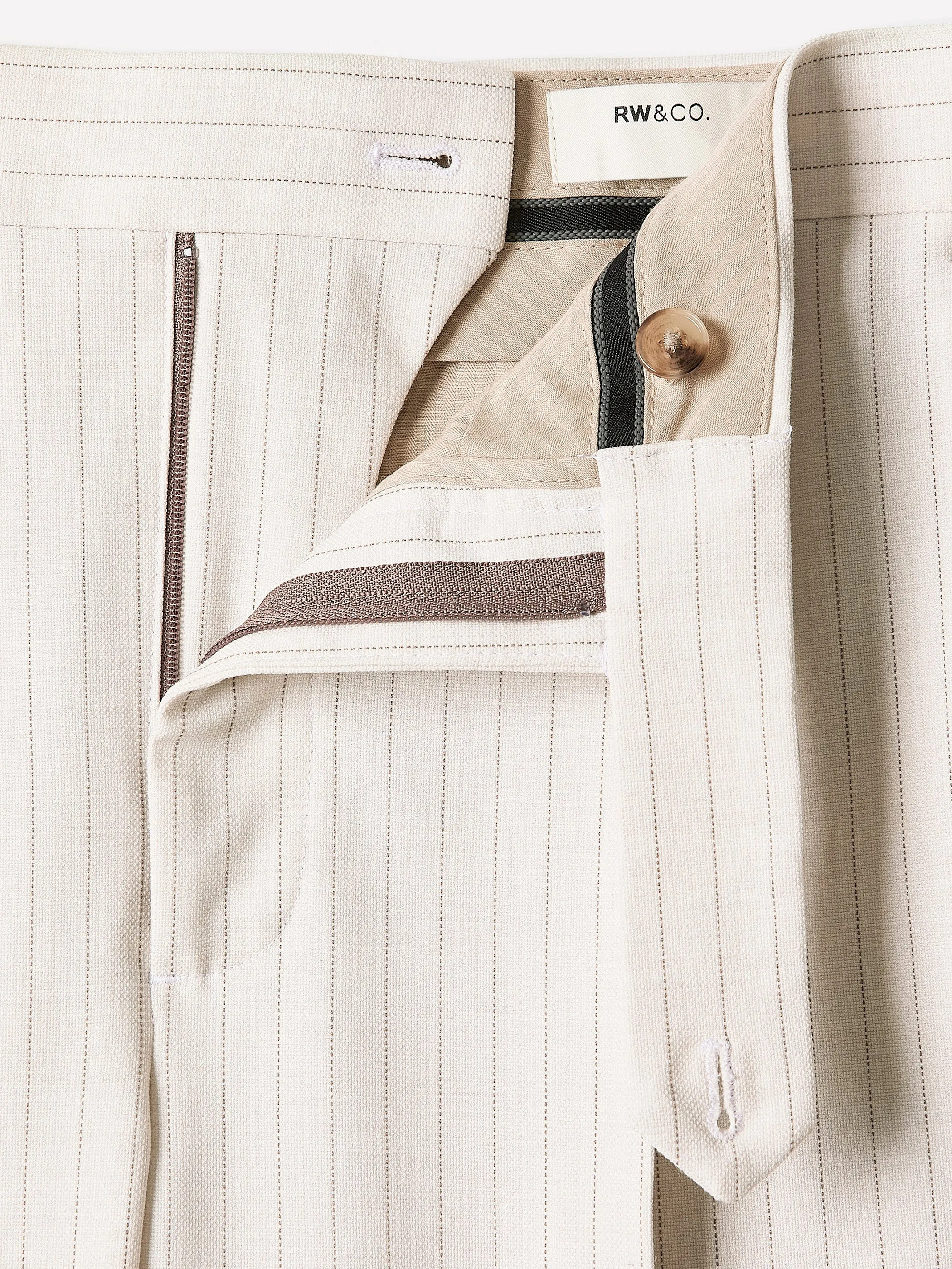 Pleated Tapered-Leg Striped Suit Pant sold by RW&CO. product image thumbnail 5