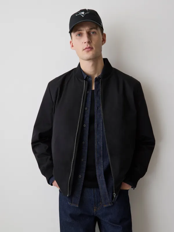 Black Twill Bomber Jacket made by RW&CO.