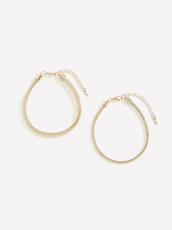 Snake-Chain Bracelets - Set of 2 sold by RW&CO.