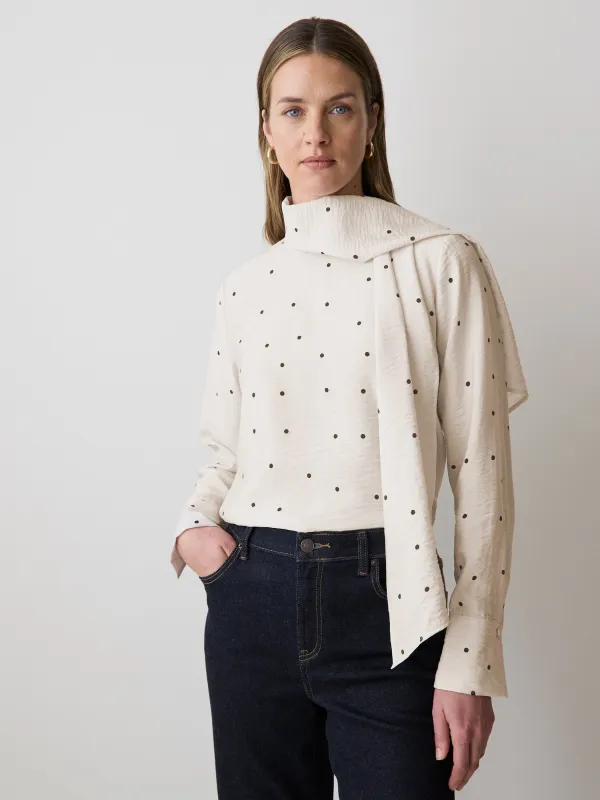 Long-Sleeve Popover Blouse with Scarf Neckline sold by RW&CO.