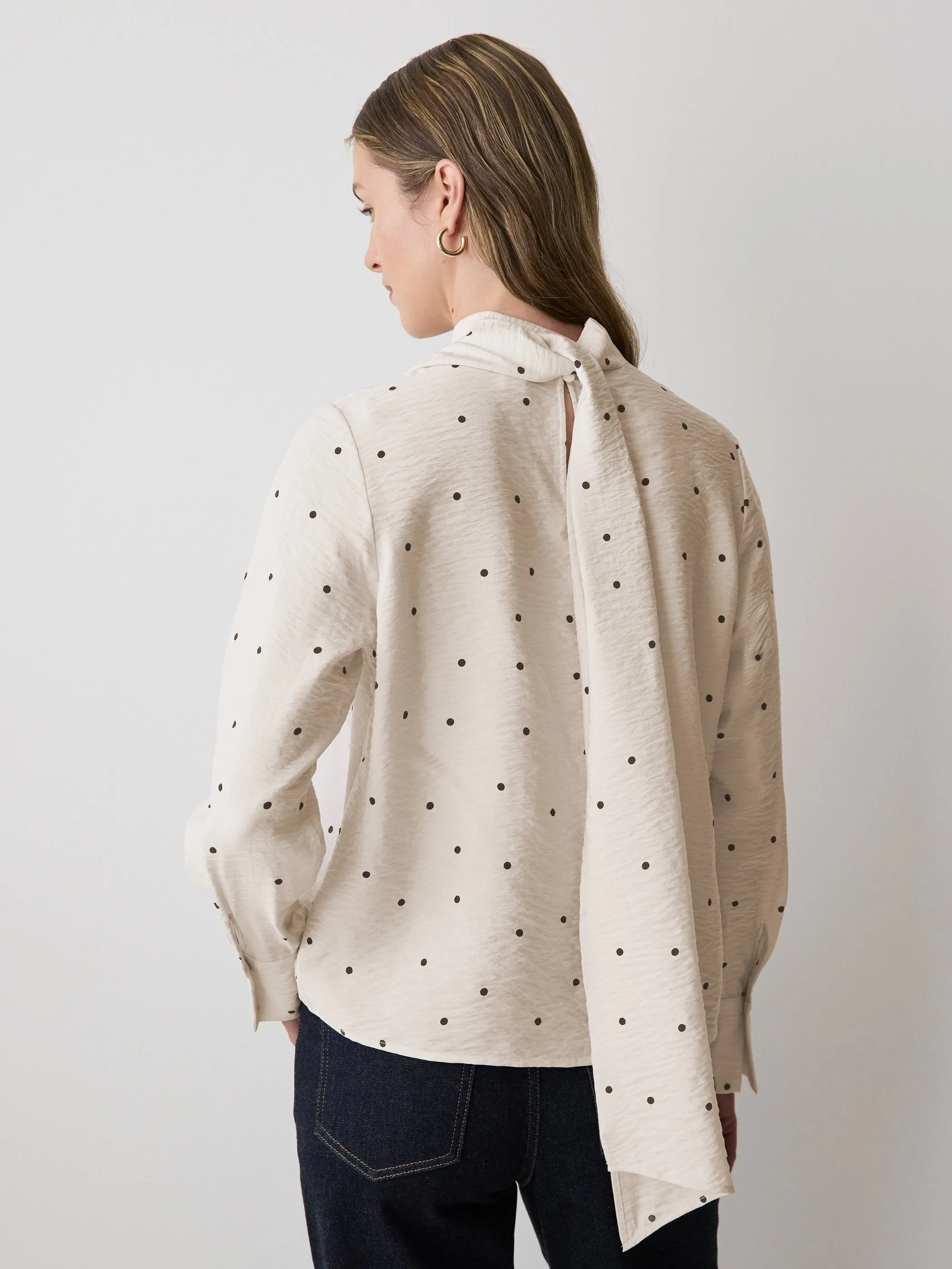 Long-Sleeve Popover Blouse with Scarf Neckline sold by RW&CO. product image thumbnail 3