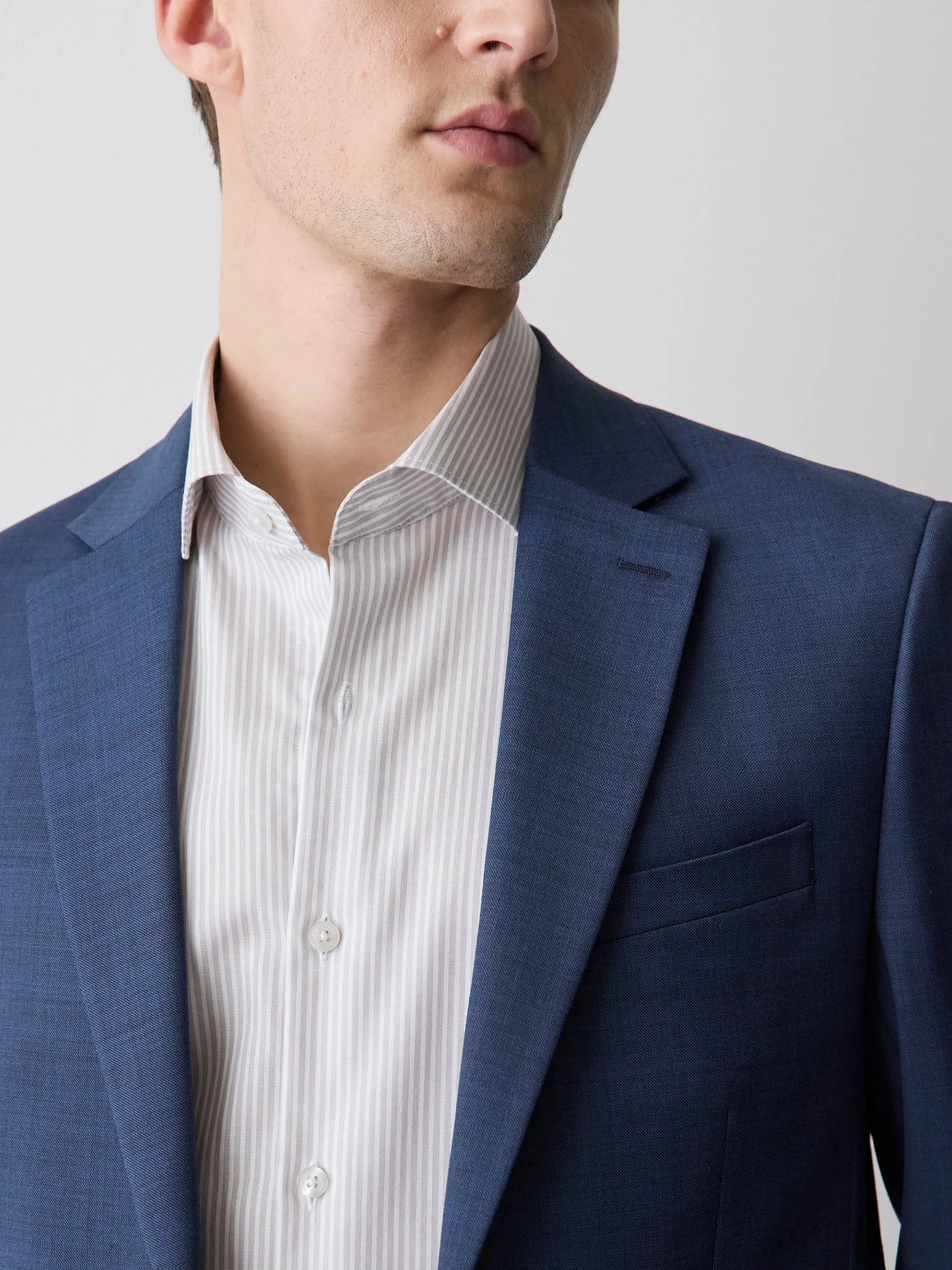 Blue Slim Fit Wool Suit Blazer sold by RW&CO. product image thumbnail 4