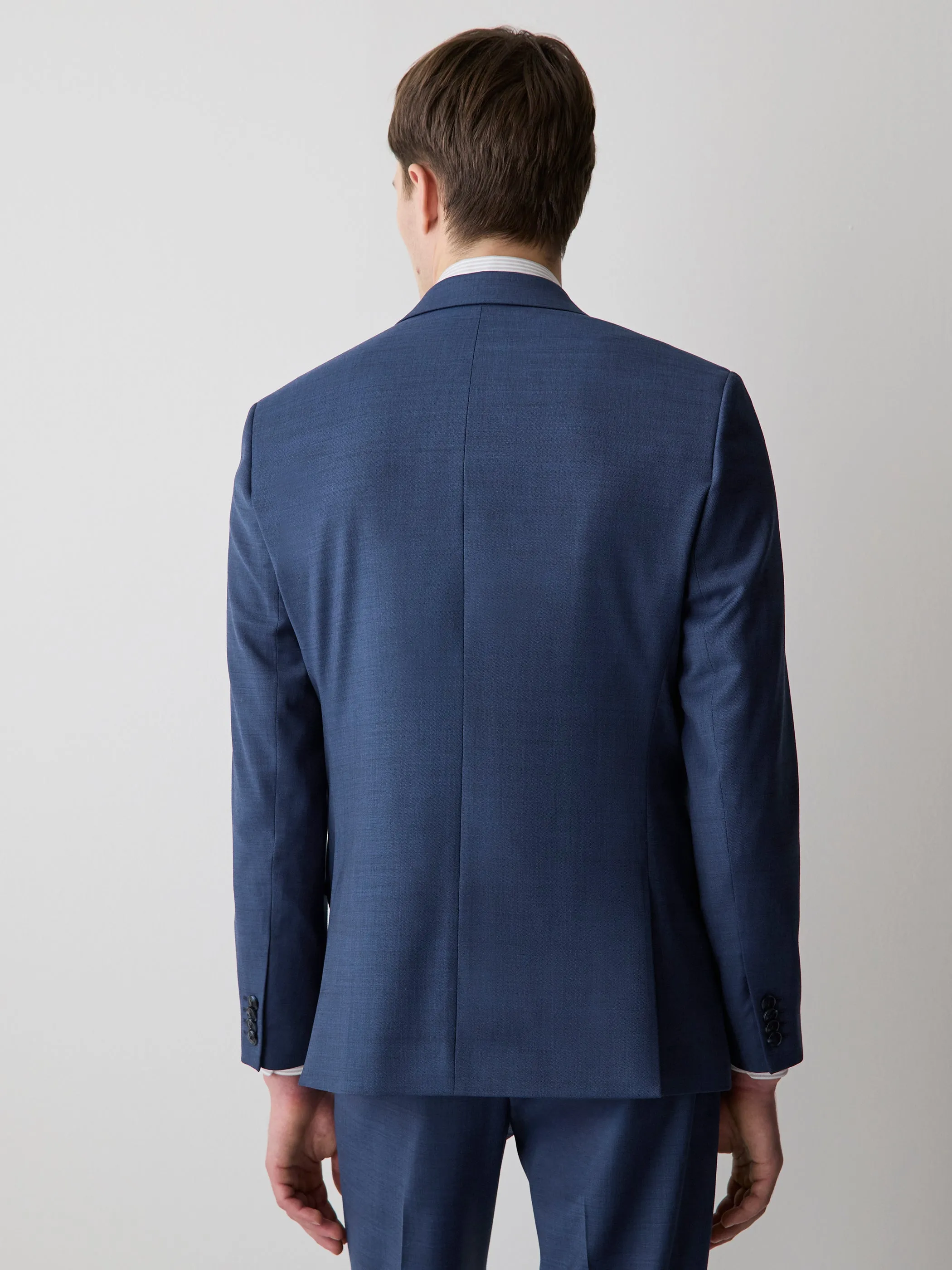 Blue Slim Fit Wool Suit Blazer sold by RW&CO. product image thumbnail 3