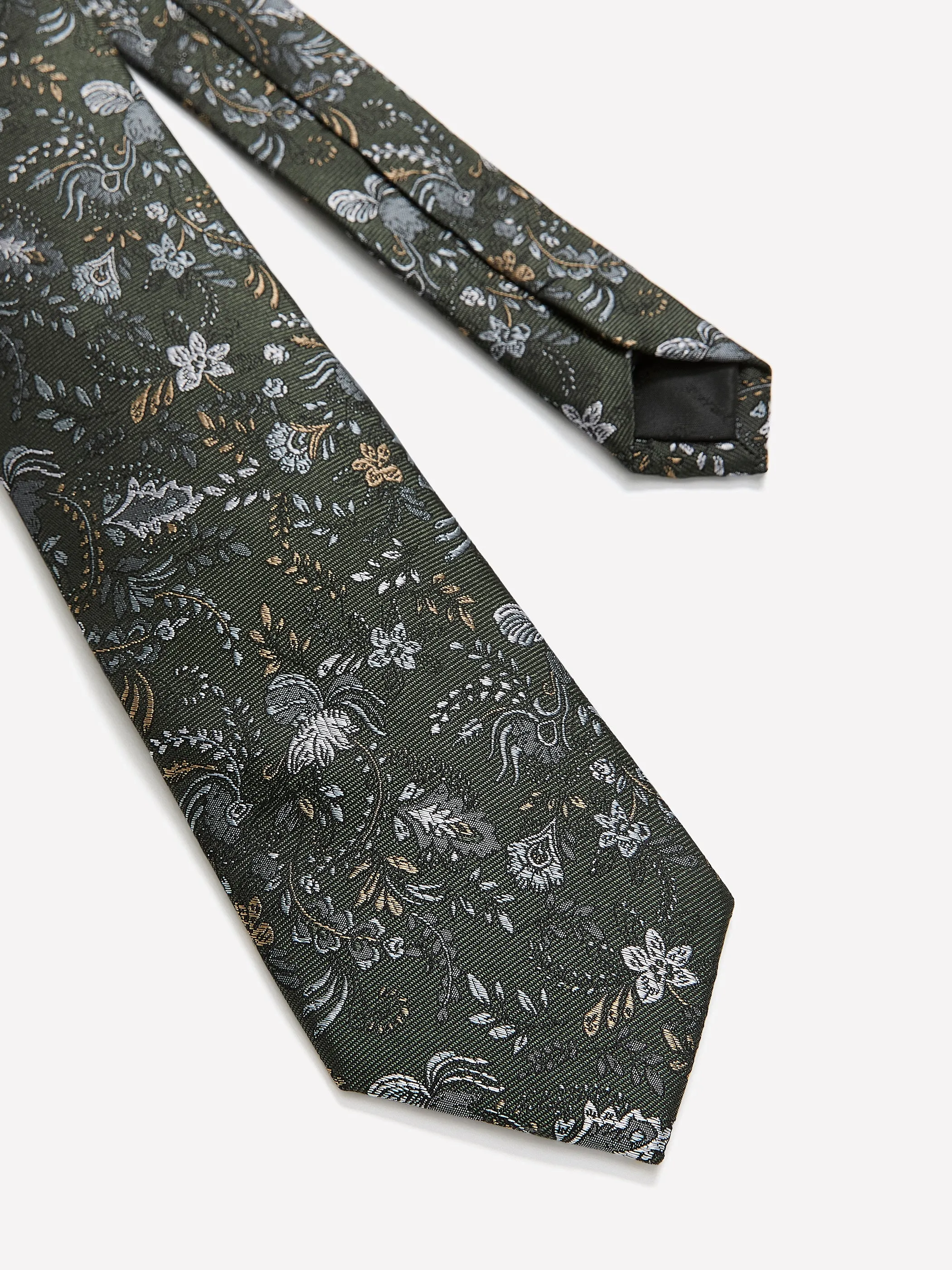 Green Regular Tie with Floral Pattern sold by RW&CO. product image thumbnail 2