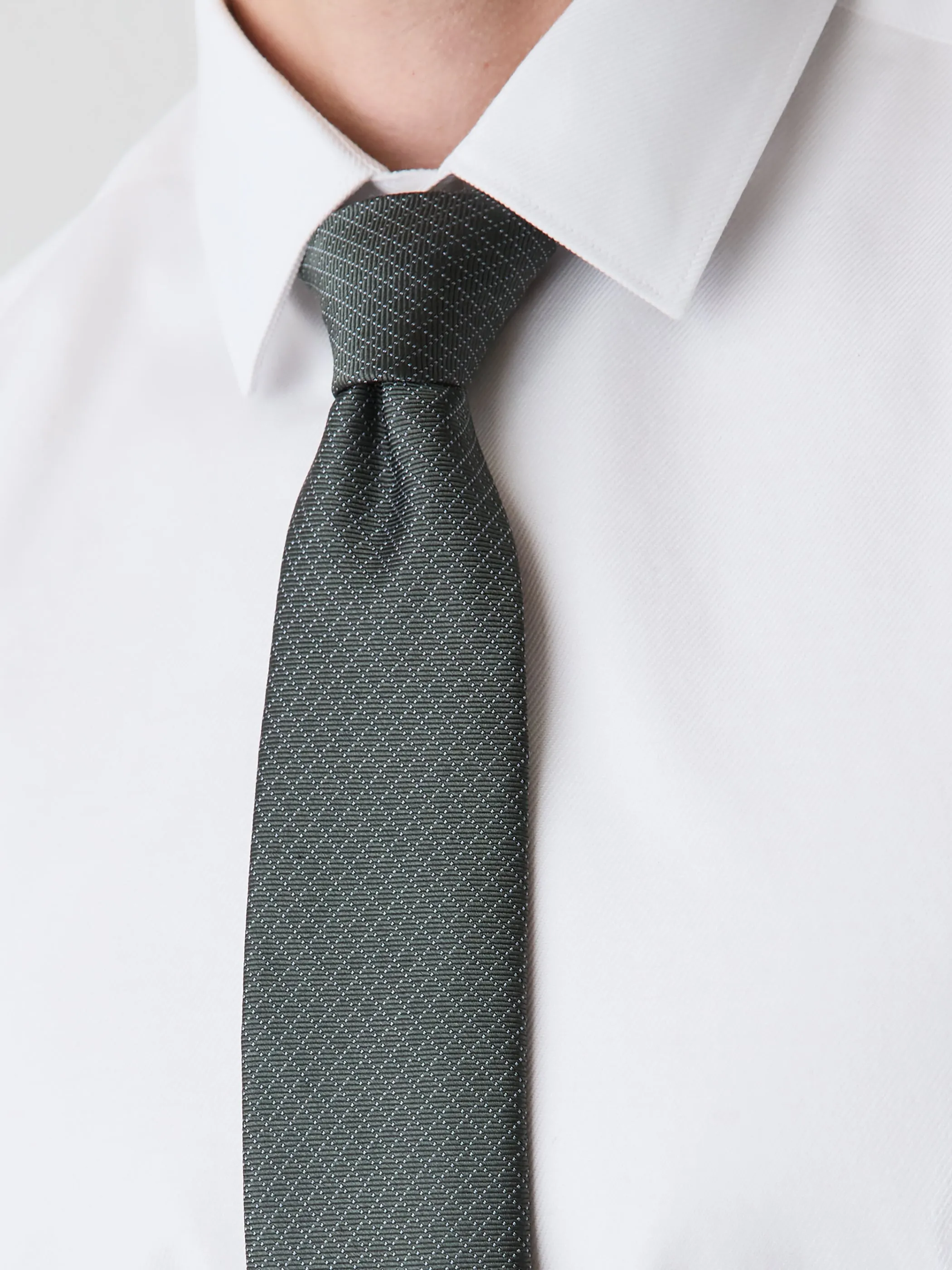Dark Green Regular Tie with Square Geometric Pattern sold by RW&CO. product image thumbnail 3