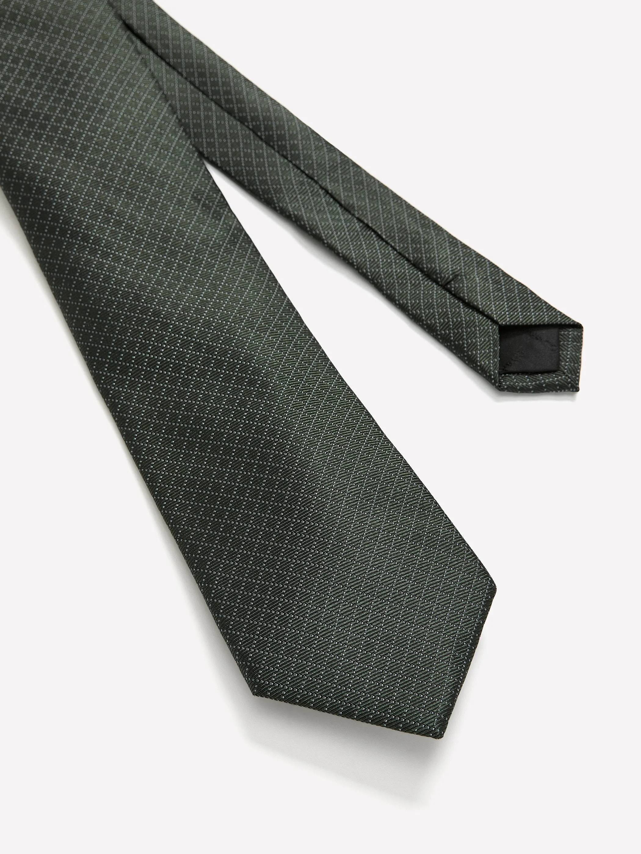 Dark Green Regular Tie with Square Geometric Pattern sold by RW&CO. product image thumbnail 2