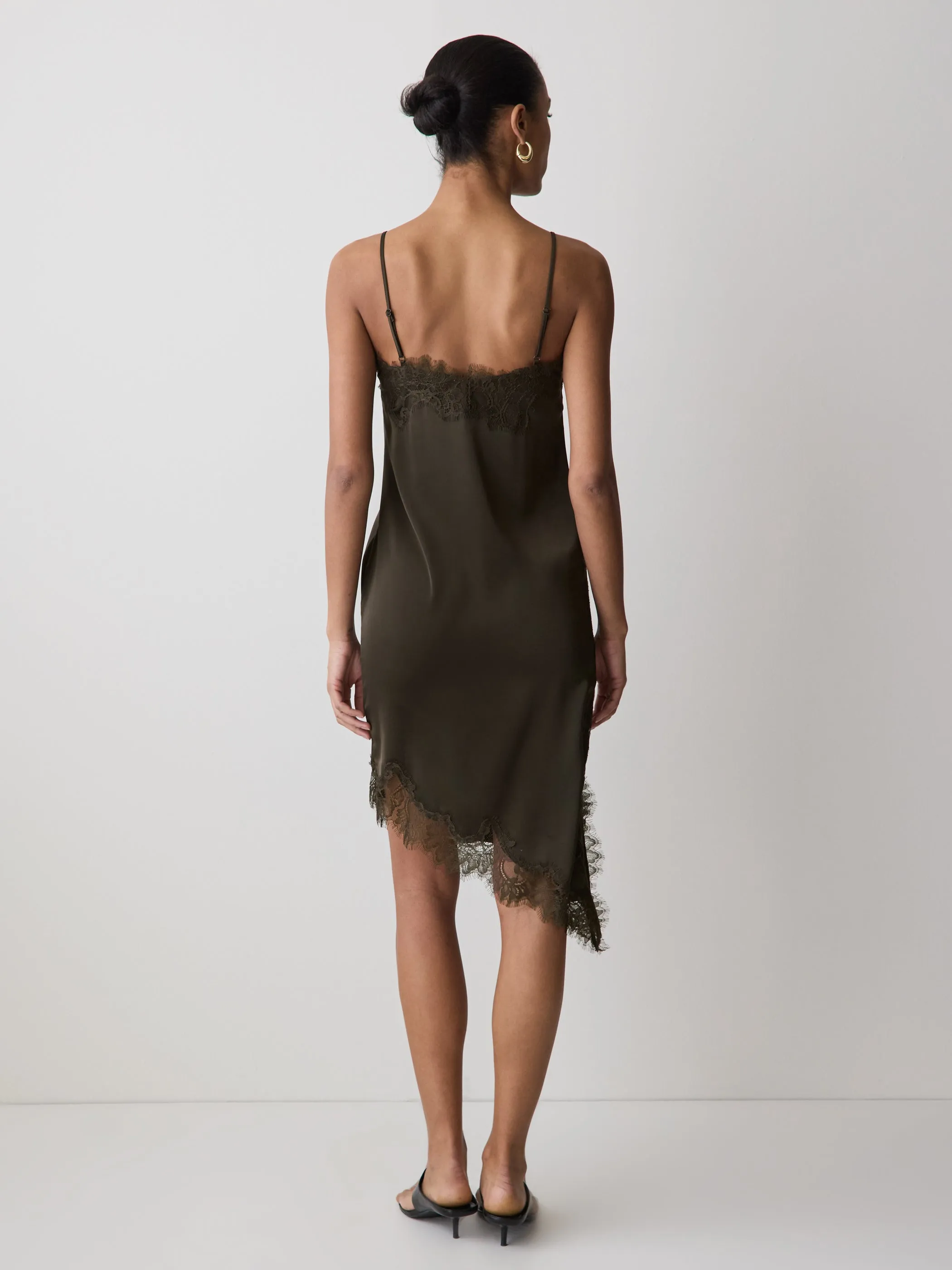 Satin Sleeveless Midi Dress with Lace Trims sold by RW&CO. product image thumbnail 3