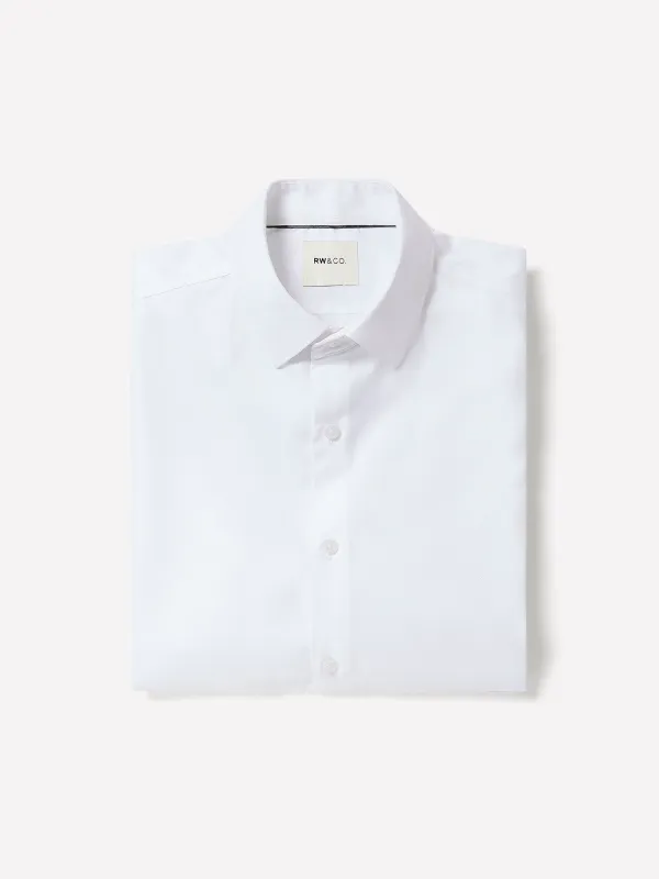 Tailored Fit Solid Twill Dress Shirt sold by RW&CO.