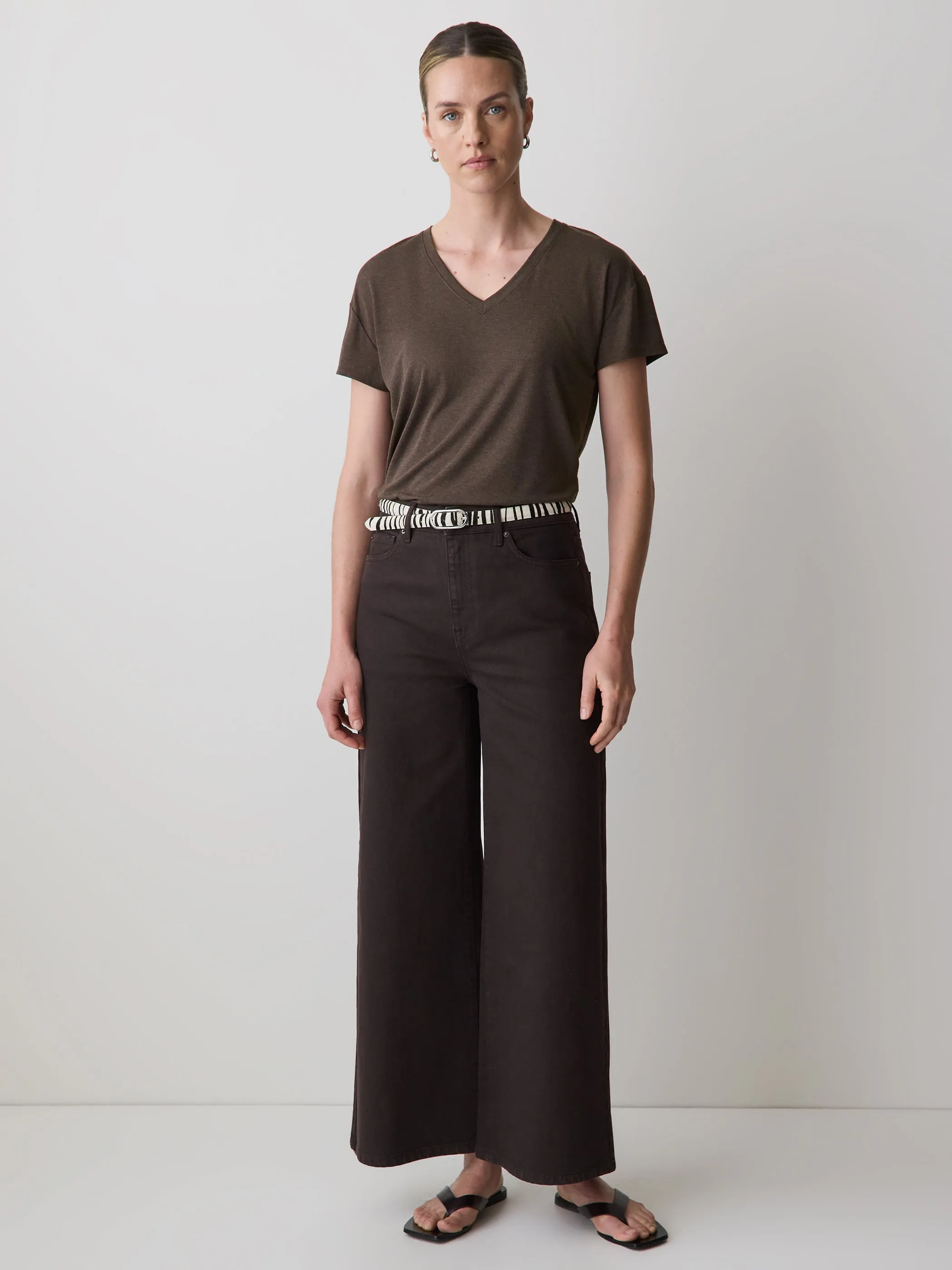 V-Neck Silk-Blend Tee sold by RW&CO. product image thumbnail 5