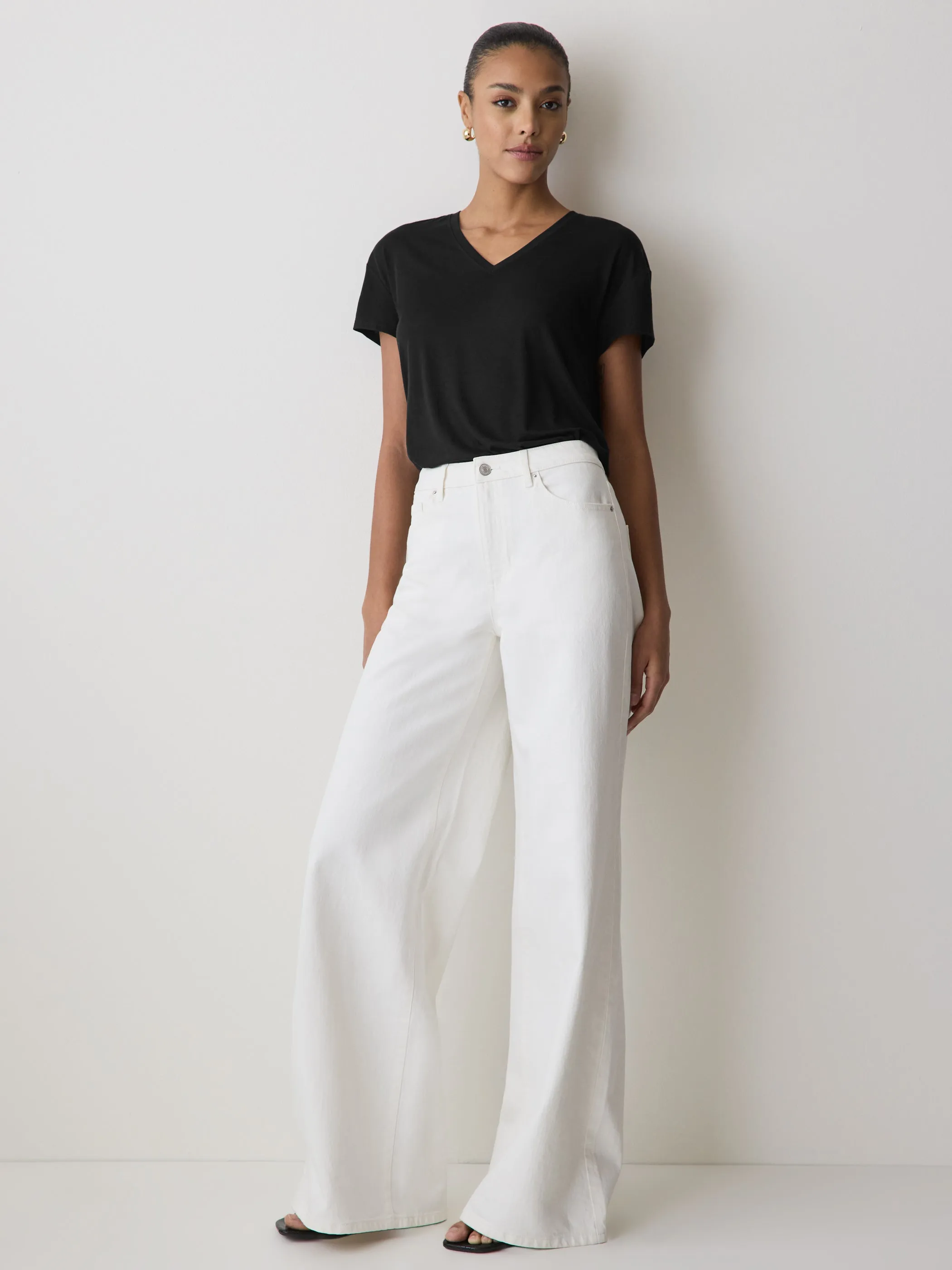 V-Neck Silk-Blend Tee sold by RW&CO. product image thumbnail 2