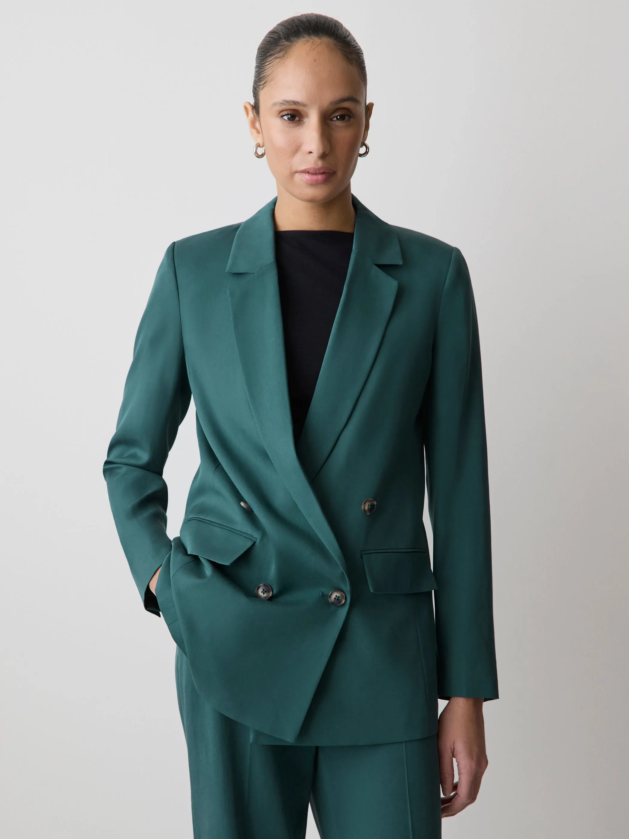 Relaxed-Fit Double-Breasted Blazer sold by RW&CO.