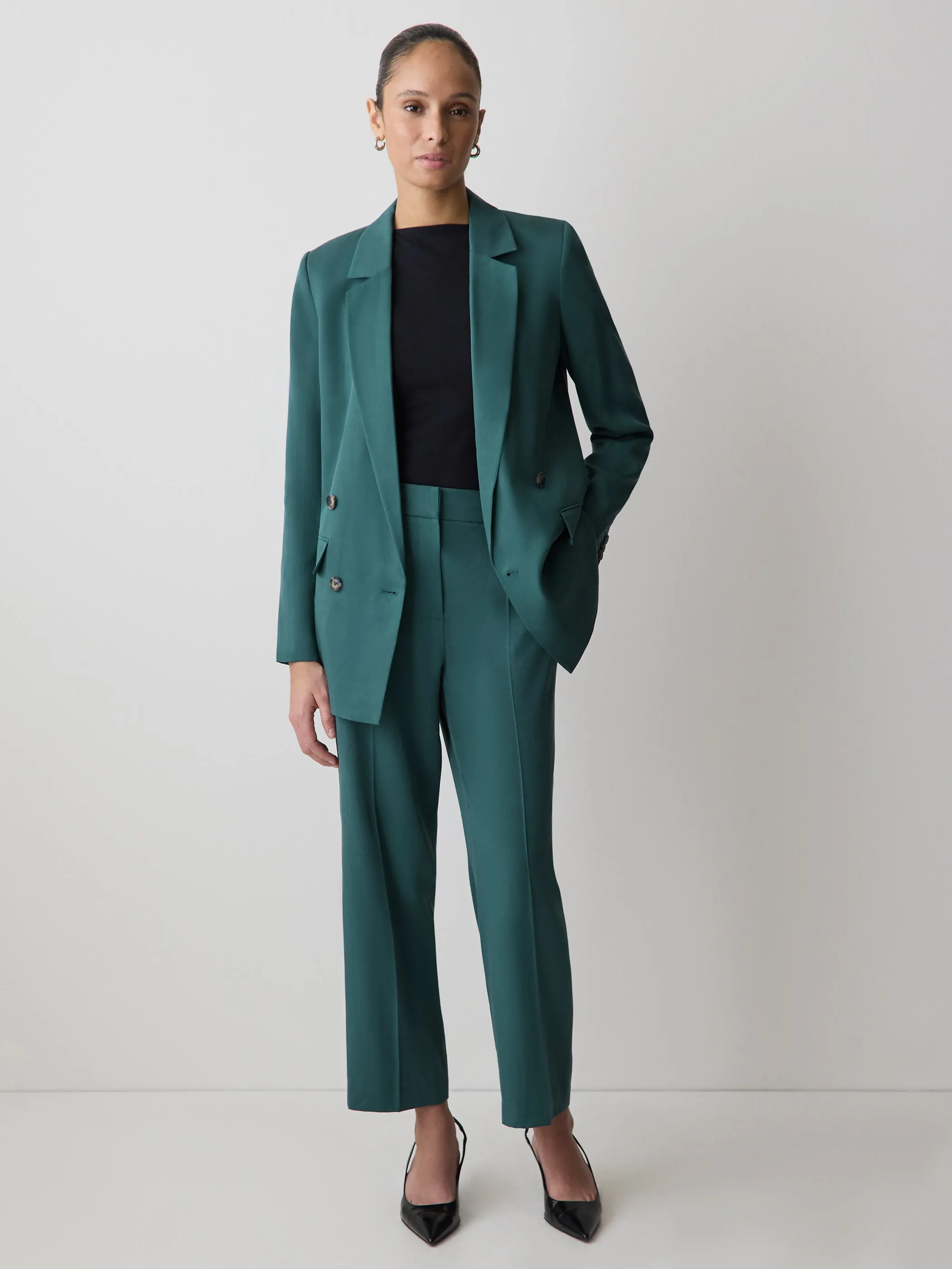 Relaxed-Fit Double-Breasted Blazer sold by RW&CO. product image thumbnail 2