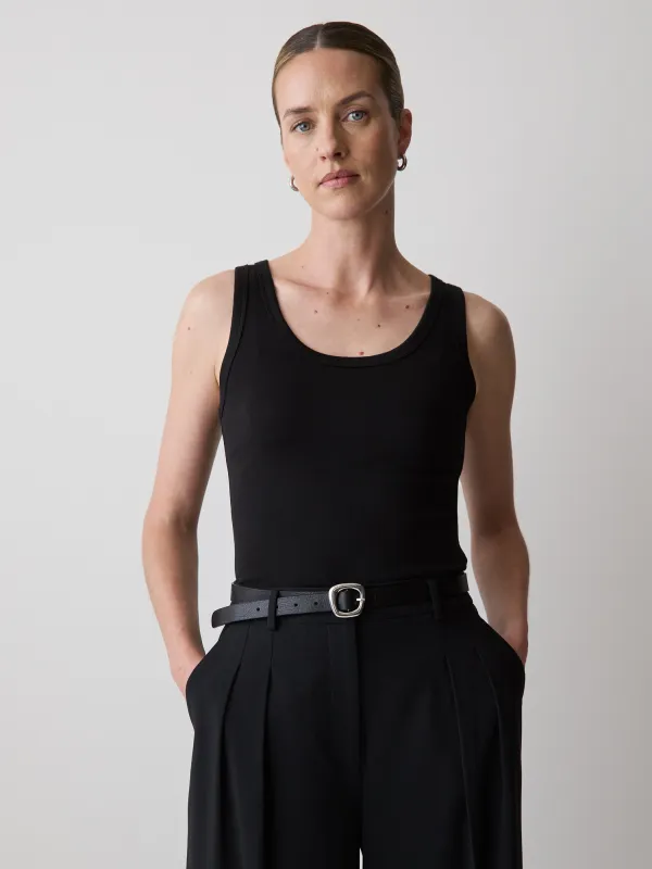 Scoop-Neck Ribbed Tank sold by RW&CO.
