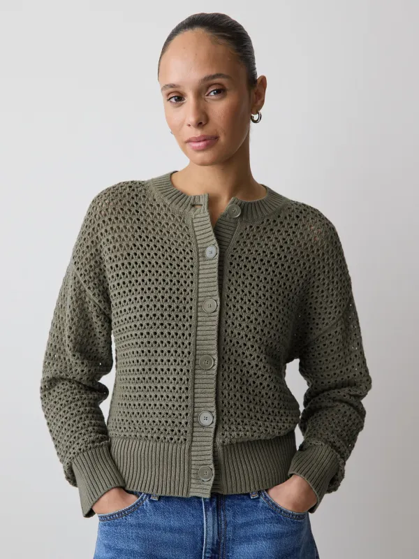 Long-Sleeve Open-Stitch Cardigan made by RW&CO.
