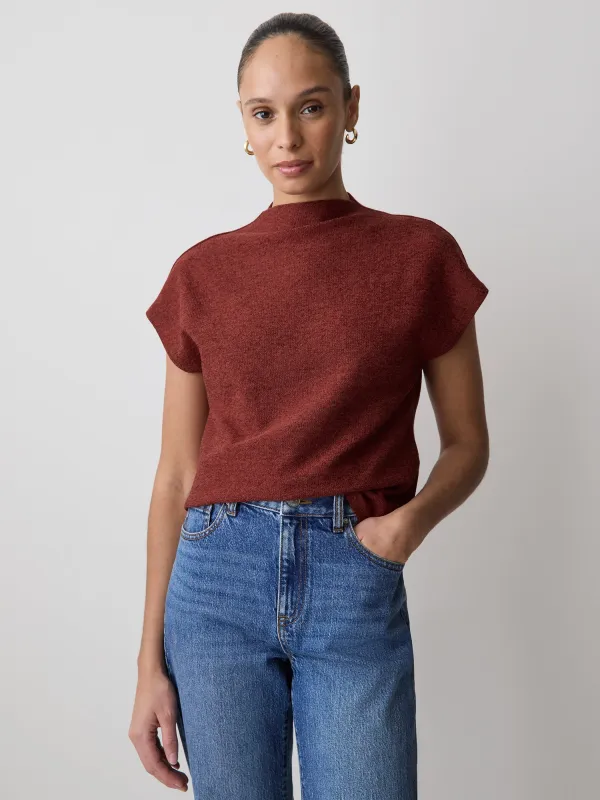 Extended-Sleeve Mock-Neck Textured Top made by RW&CO.