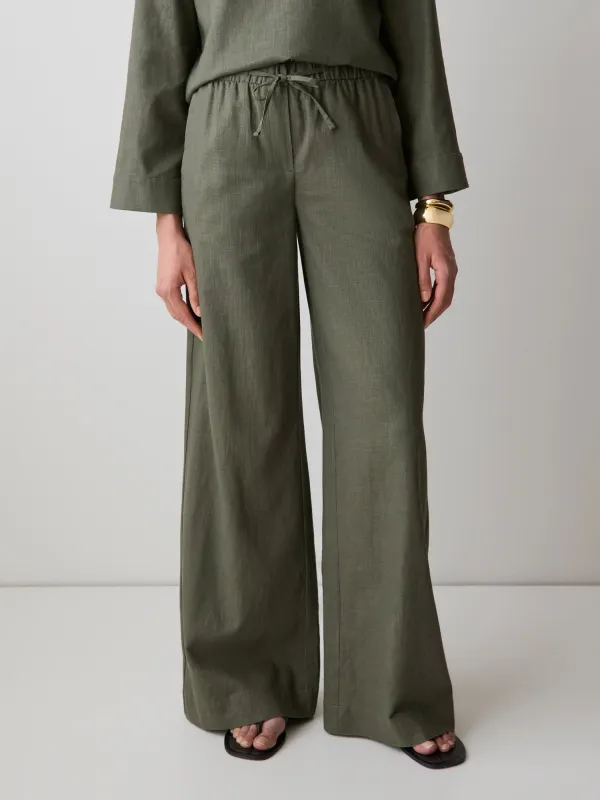 Linen Mid-Rise Wide-Leg Pant made by RW&CO.