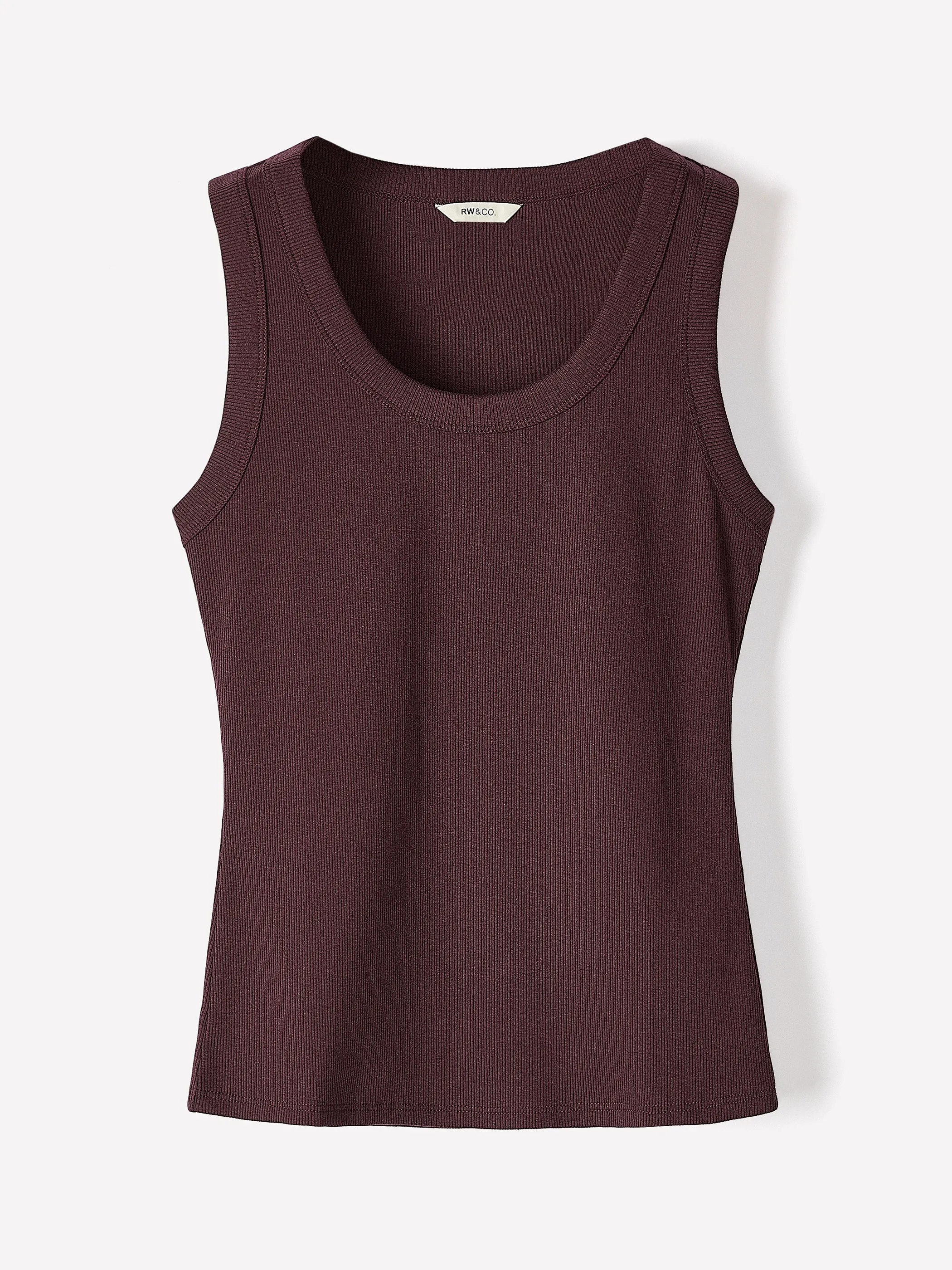 Scoop-Neck Ribbed Tank sold by RW&CO. product image thumbnail 5