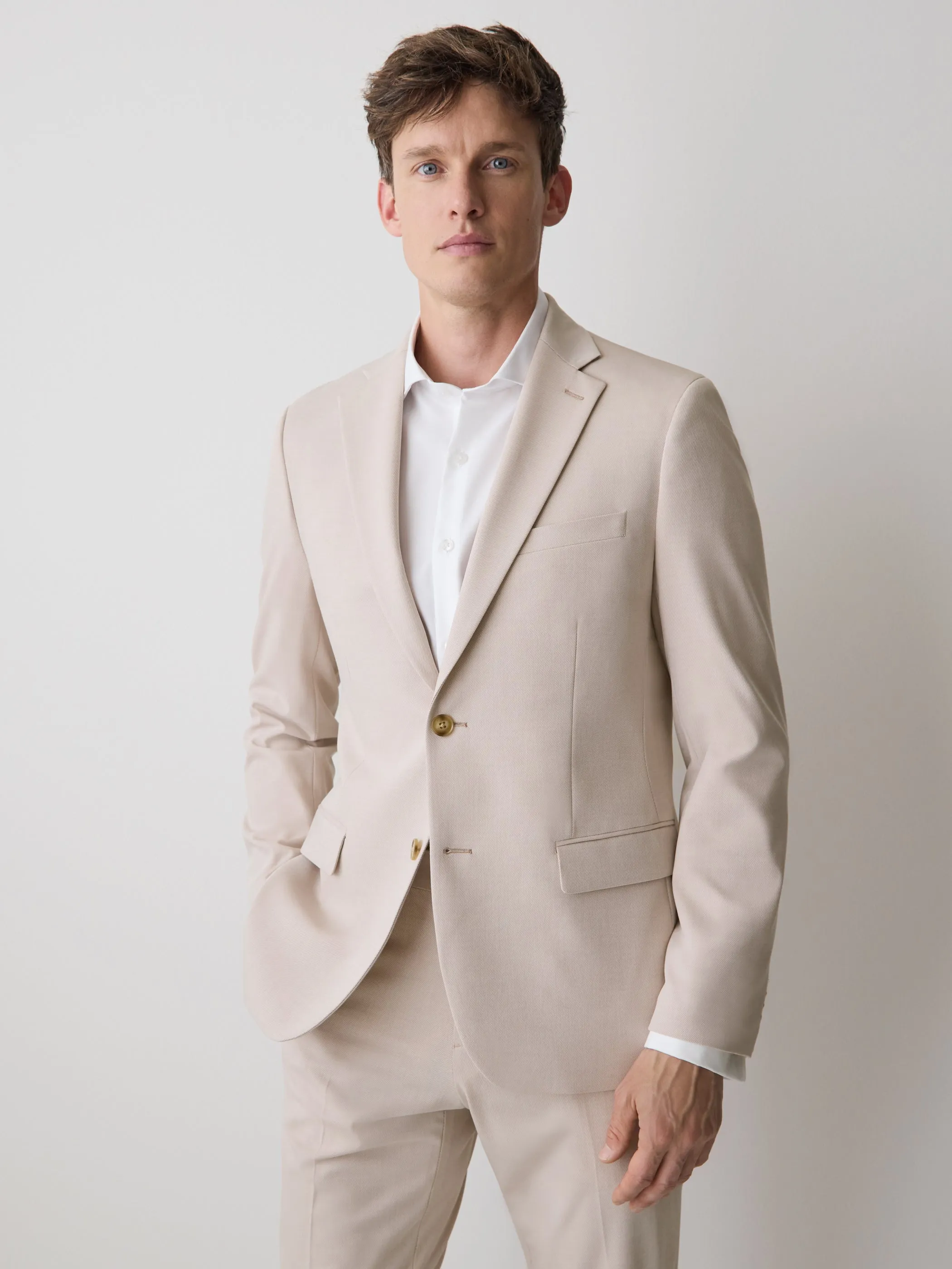 Slim-Fit Light Pink Suit Blazer sold by RW&CO. product image thumbnail 2