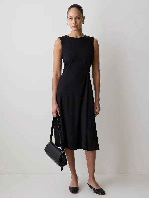 Sleeveless Crew-Neck Midi Dress with Knot Detail made by RW&CO.