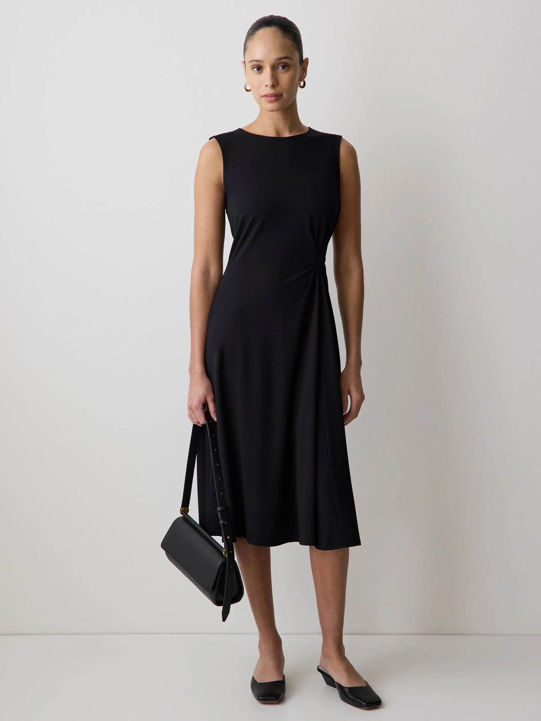 Sleeveless Crew-Neck Midi Dress with Knot Detail sold by RW&CO.