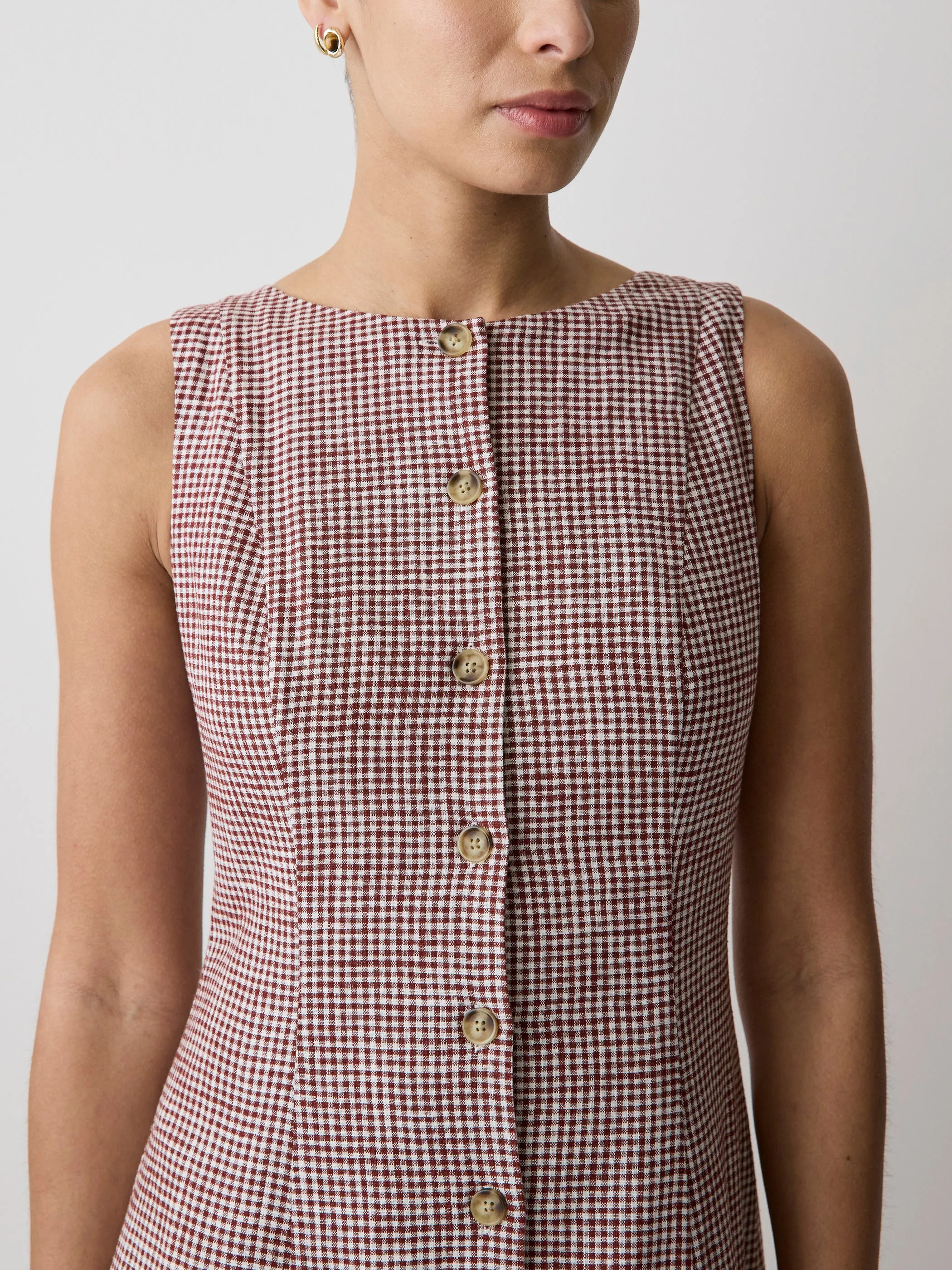 Sleeveless Crew-Neck Linen-Blend Midi Dress sold by RW&CO. product image thumbnail 4