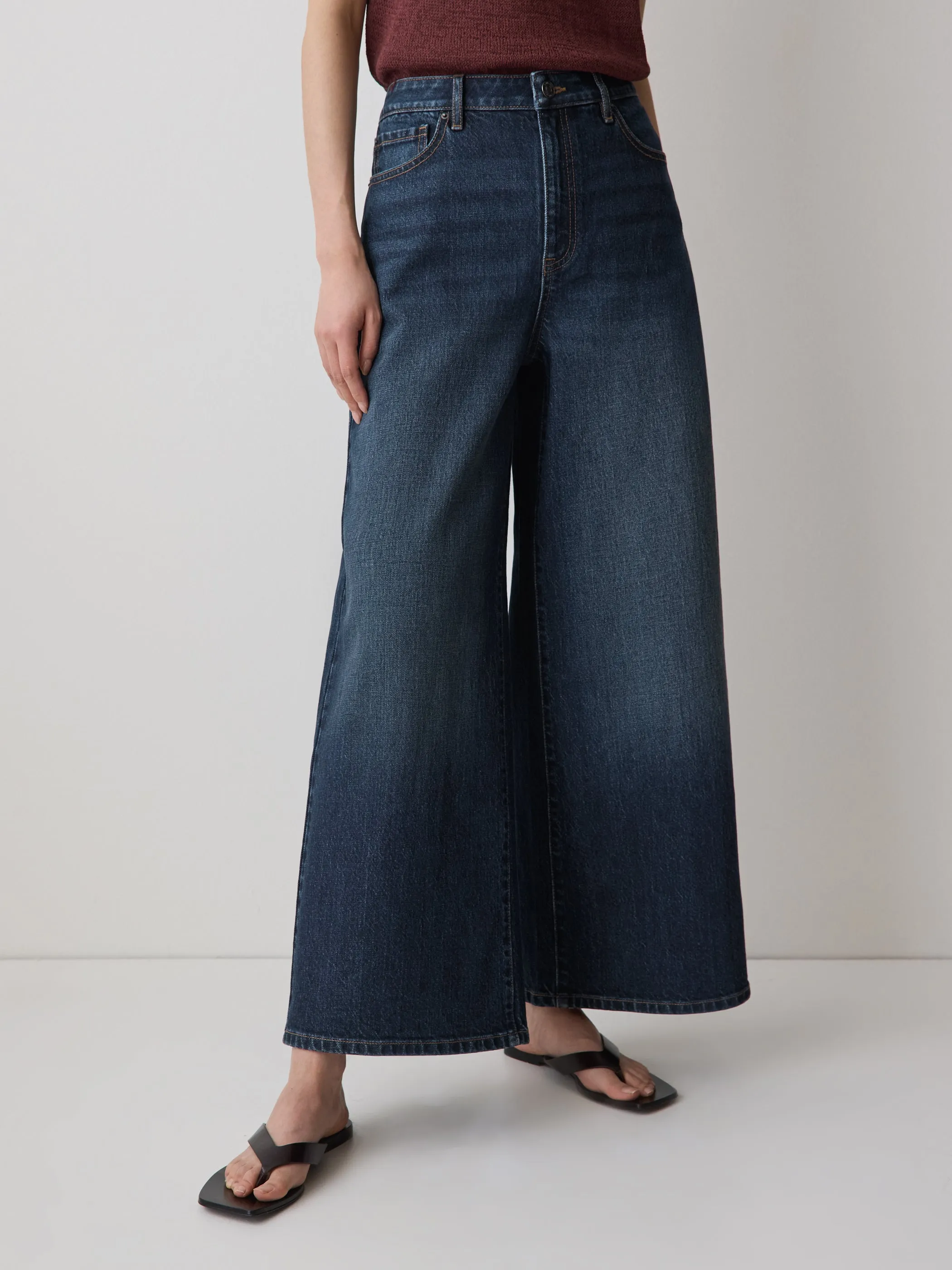 High-Rise Wide-Leg Cropped Jeans sold by RW&CO.