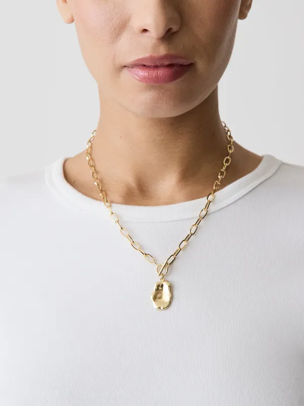 Stainless Steel Necklace with Organic Pendant made by RW&CO.