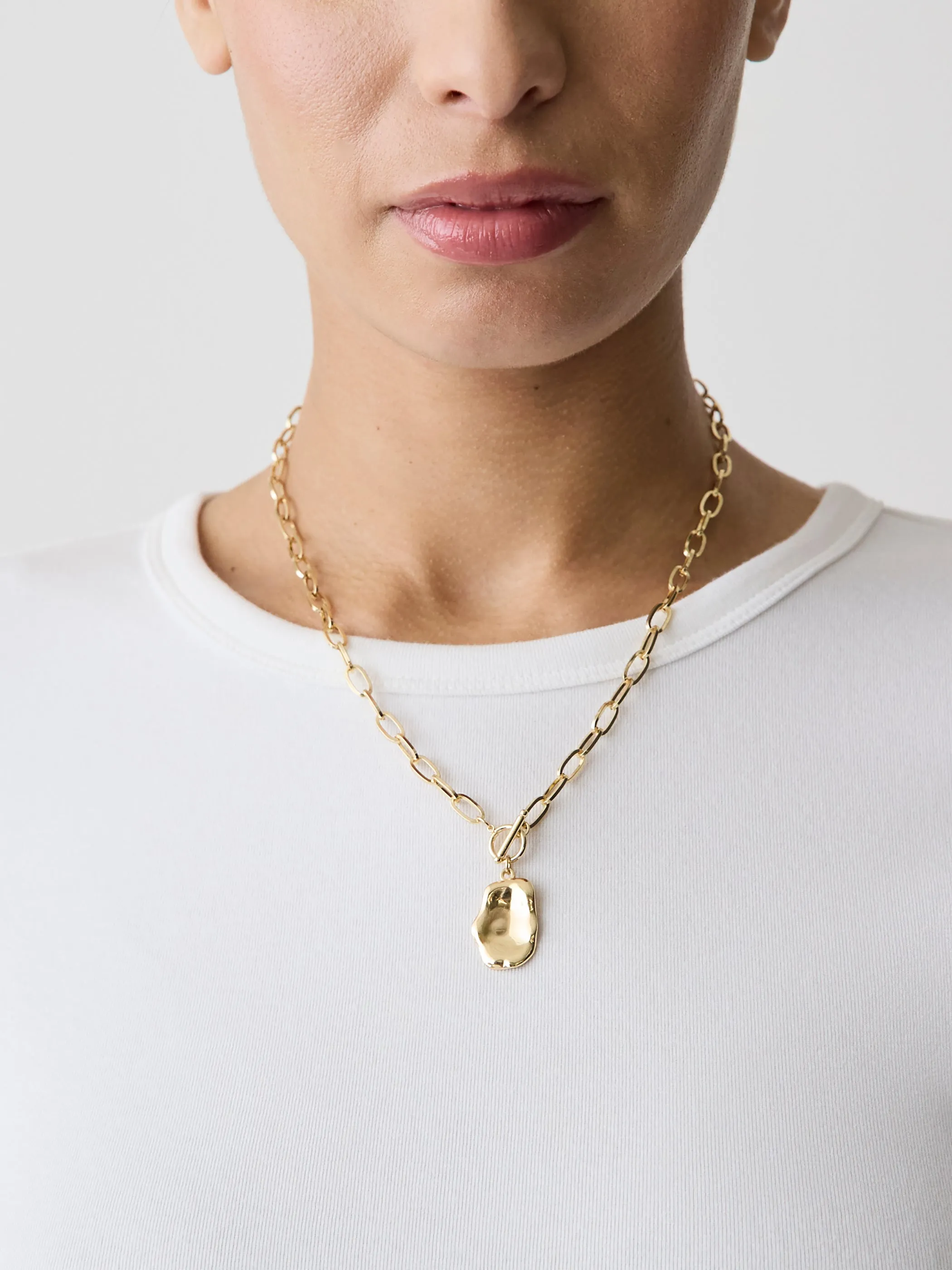 Stainless Steel Necklace with Organic Pendant sold by RW&CO.