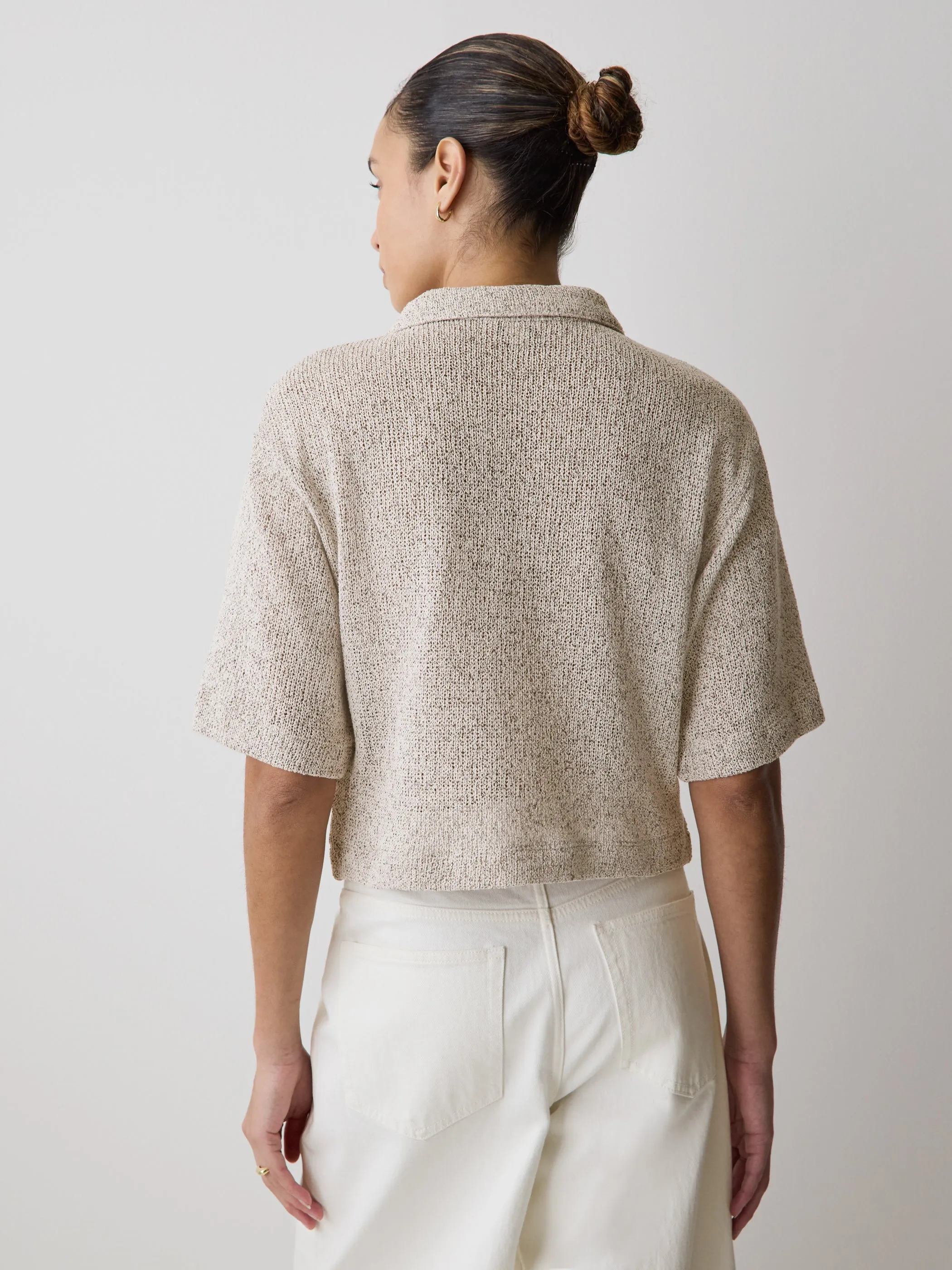 Elbow-Sleeve Relaxed-Fit Polo Top sold by RW&CO. product image thumbnail 3