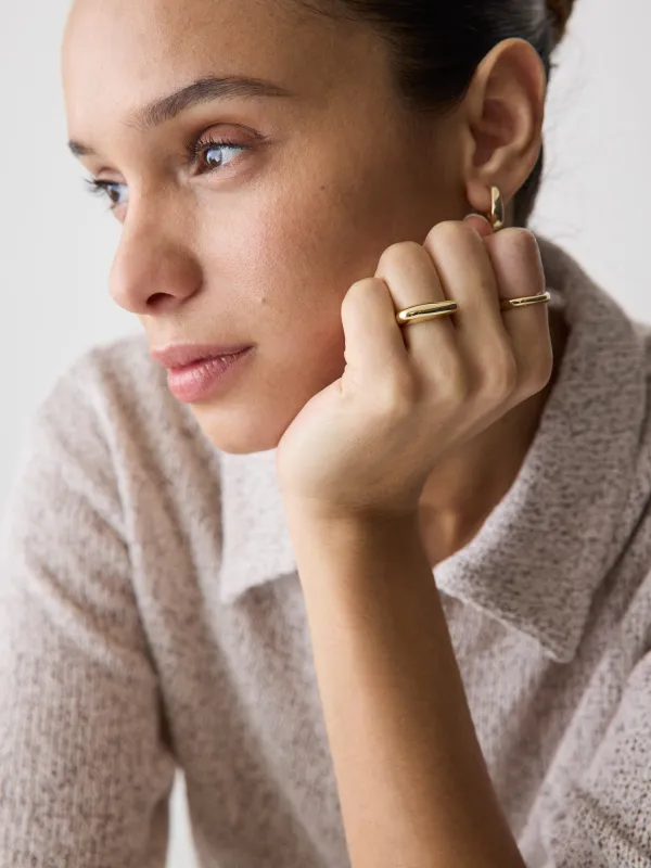 Stainless Steel Dome Rings - Set of 2 made by RW&CO.