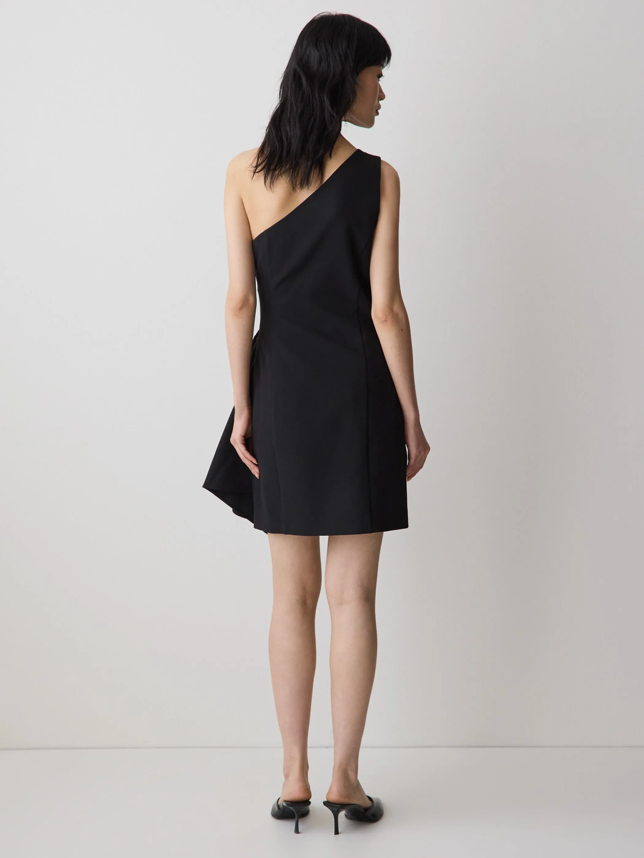 One-Shoulder Draped Mini Cocktail Dress sold by RW&CO. product image thumbnail 3