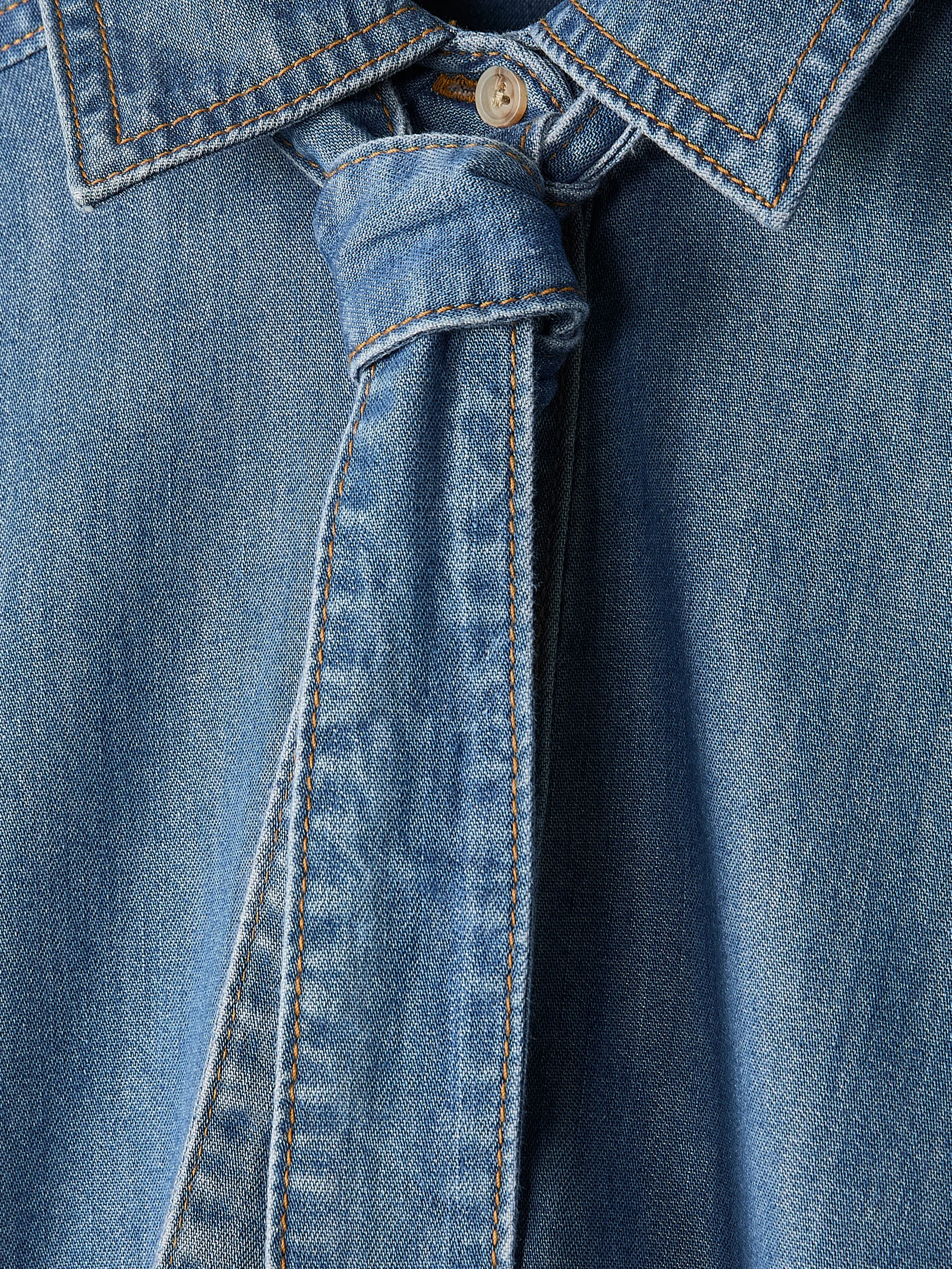Short-Sleeve Denim Blouse with Shirt Collar sold by RW&CO. product image thumbnail 5