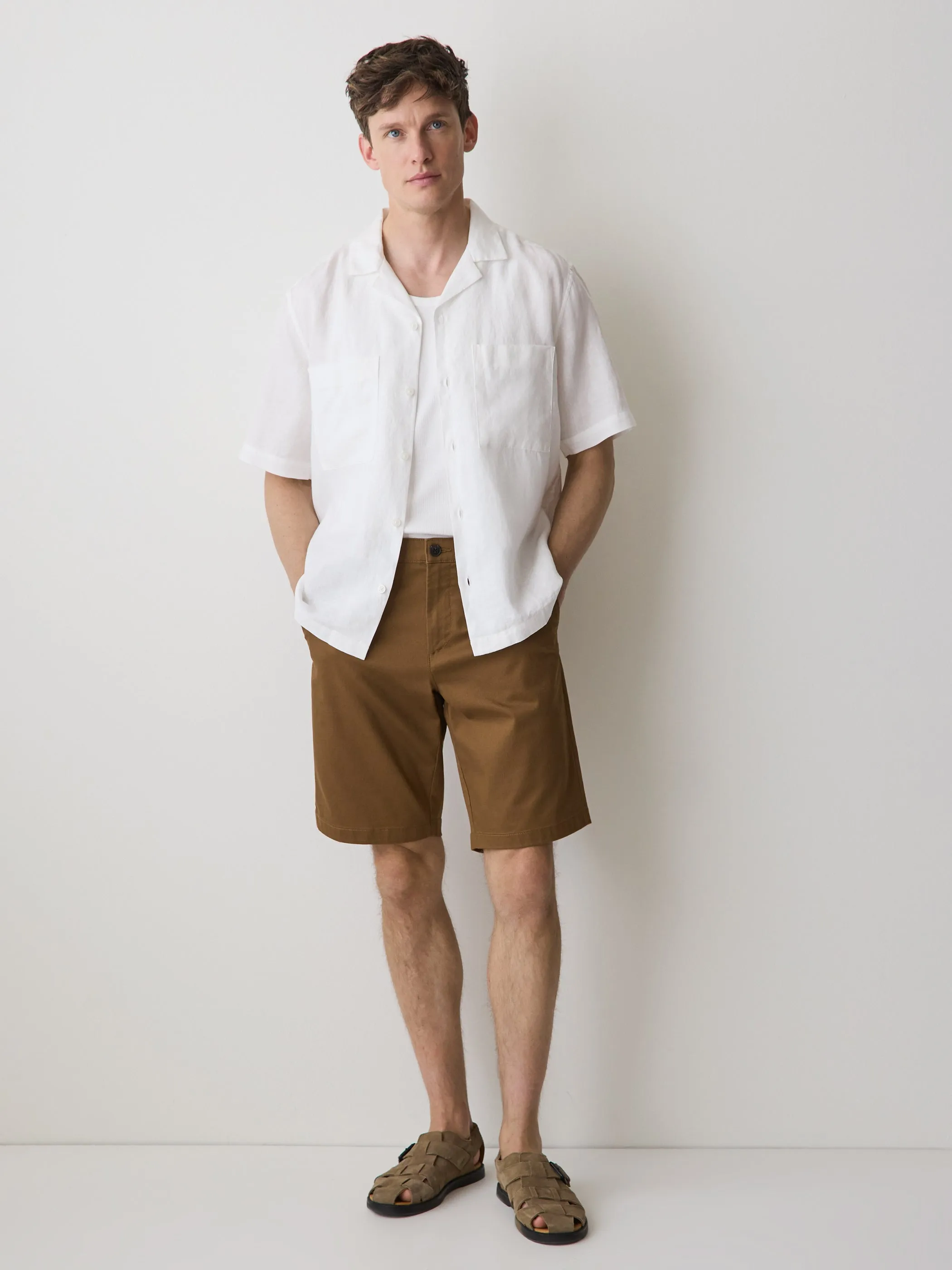 Short-Sleeve Linen Shirt with Camp Collar sold by RW&CO. product image thumbnail 2