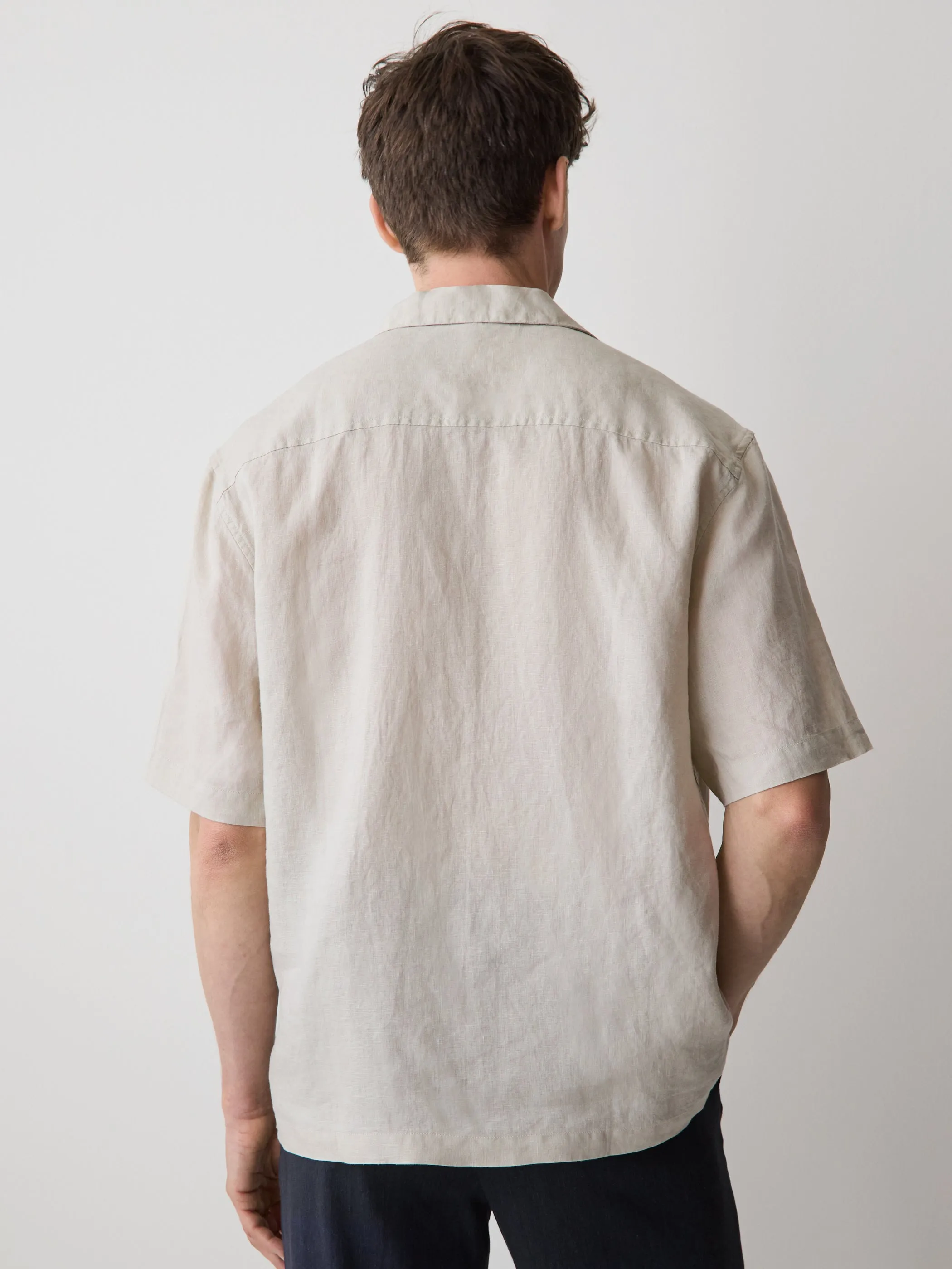 Short-Sleeve Linen Shirt with Camp Collar sold by RW&CO. product image thumbnail 3