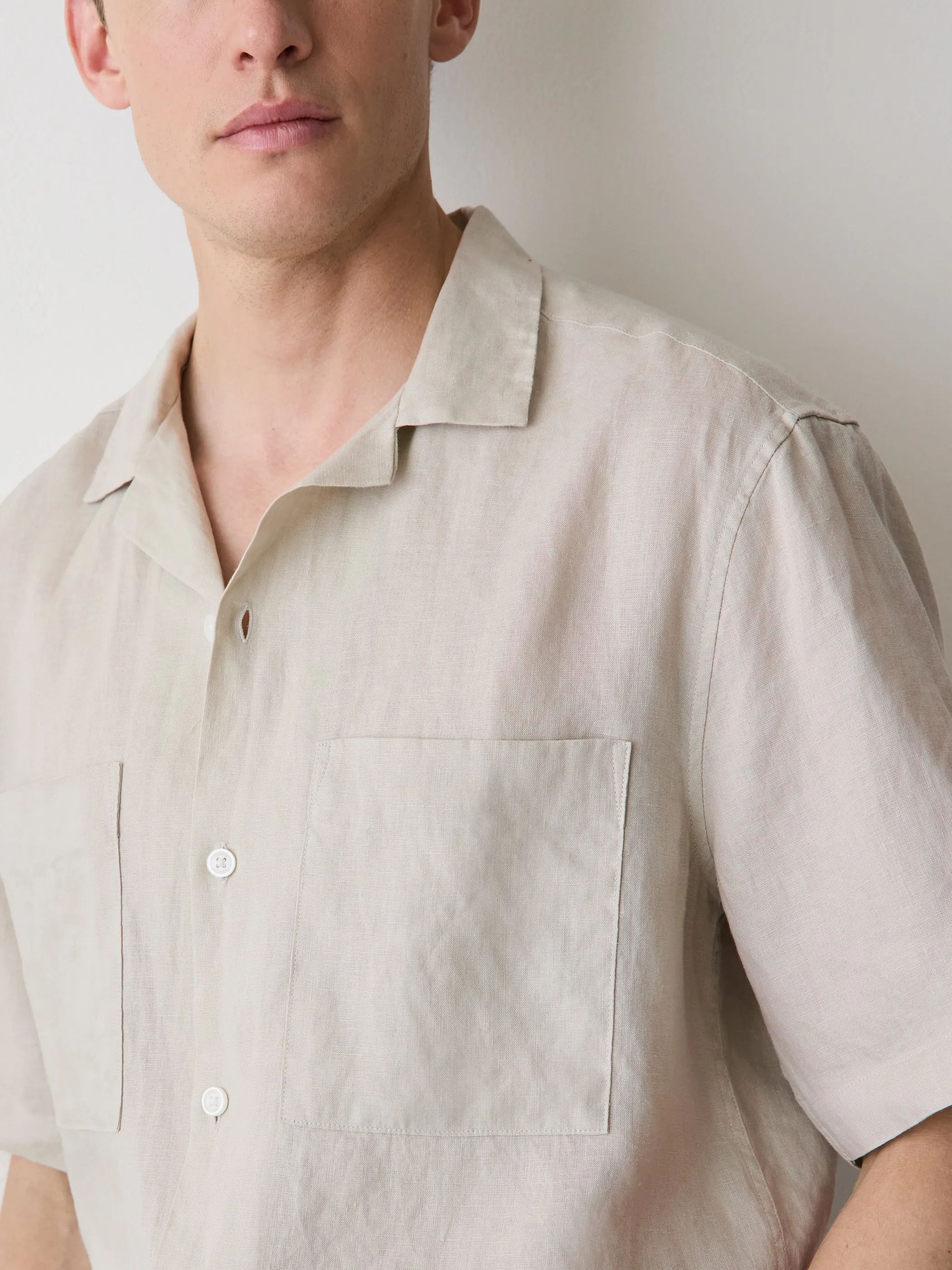 Short-Sleeve Linen Shirt with Camp Collar sold by RW&CO. product image thumbnail 4