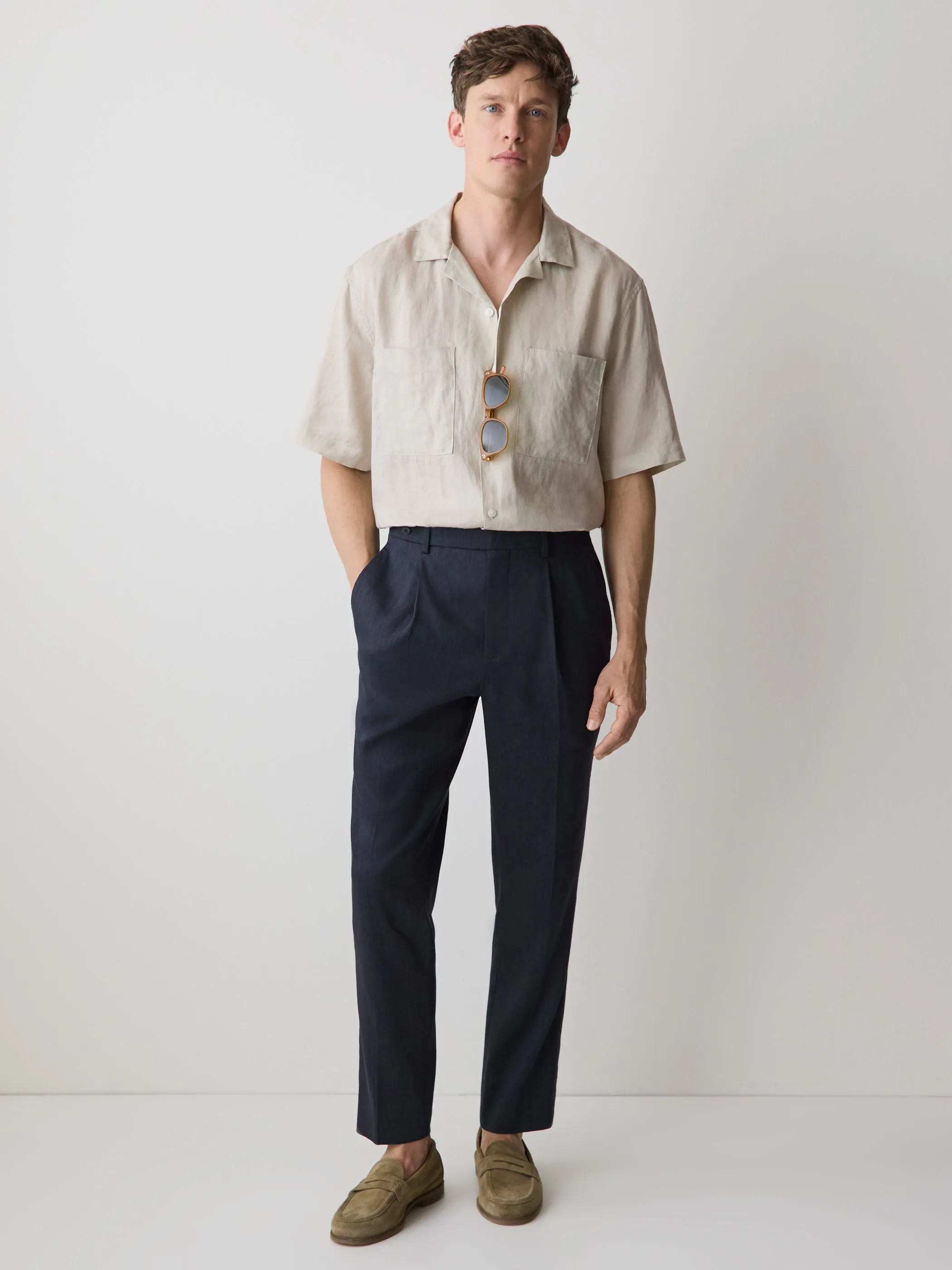 Short-Sleeve Linen Shirt with Camp Collar sold by RW&CO. product image thumbnail 2