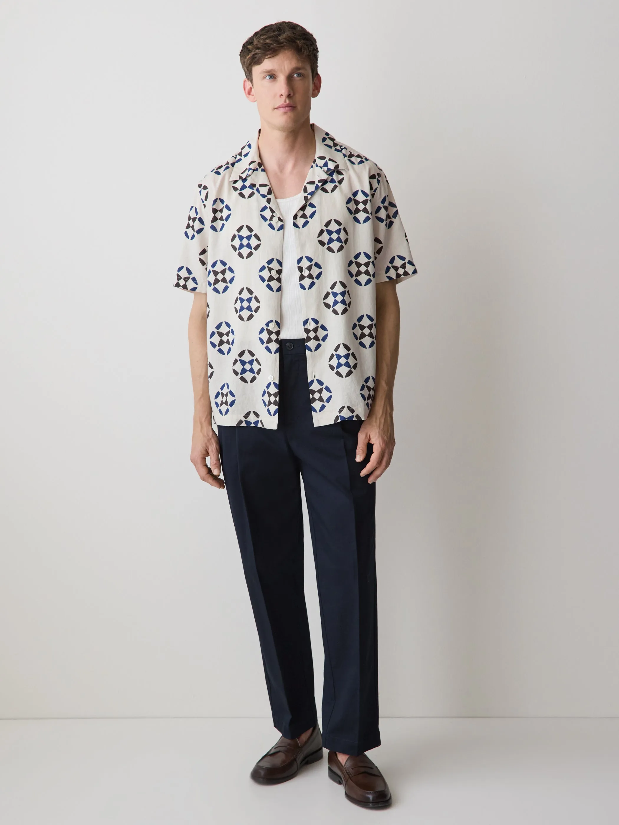 Linen-Blend Short-Sleeve Shirt with Print sold by RW&CO. product image thumbnail 2