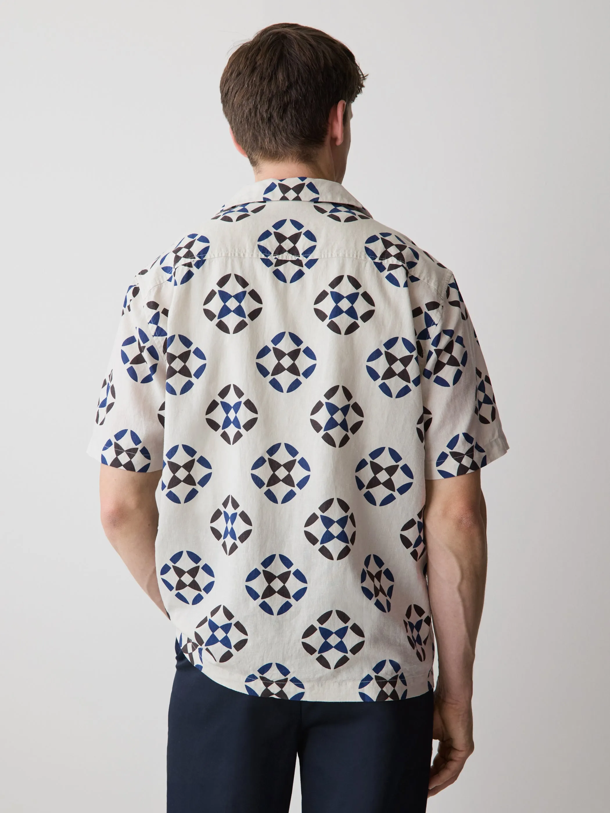 Linen-Blend Short-Sleeve Shirt with Print sold by RW&CO. product image thumbnail 3