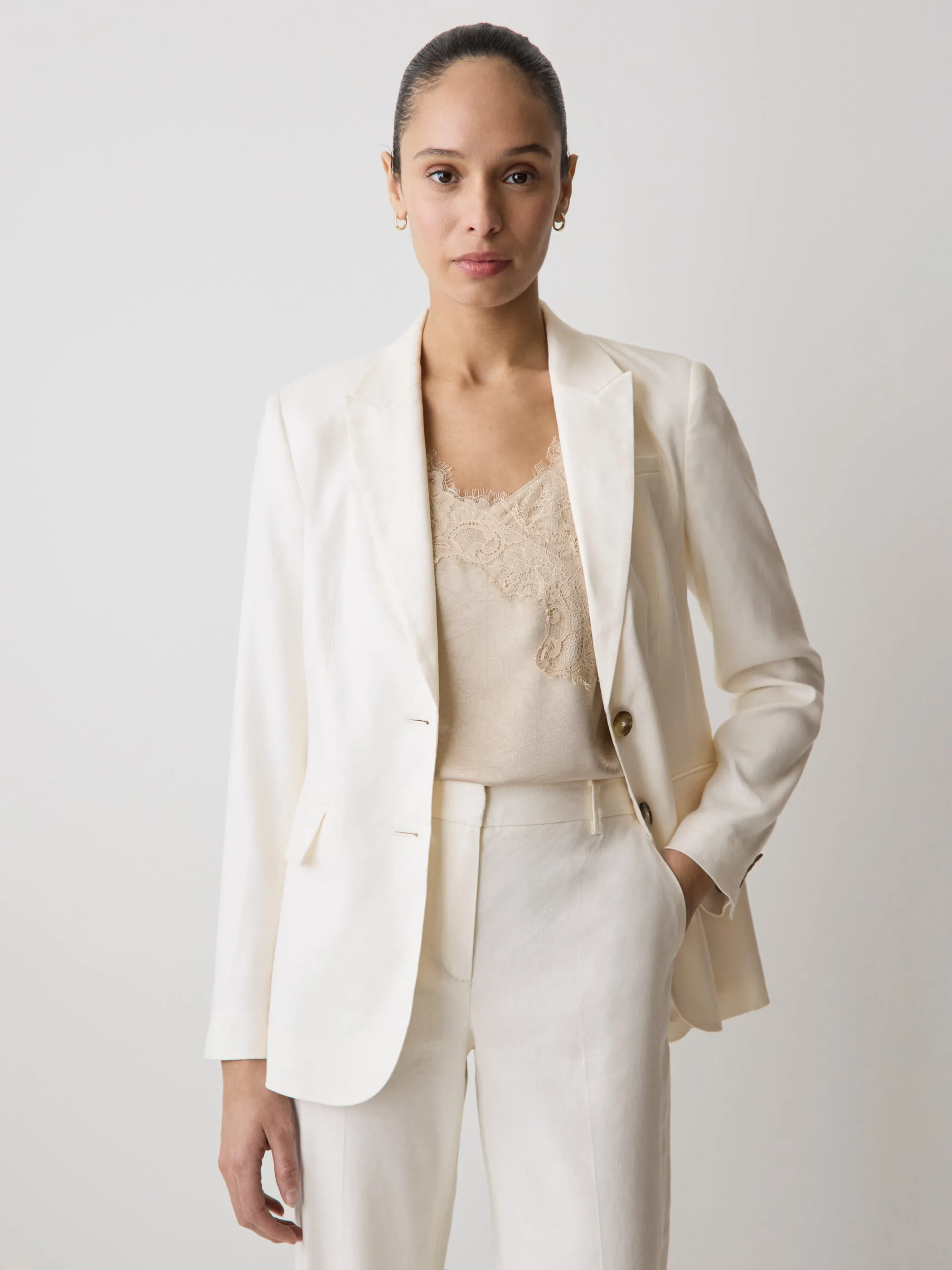 Linen-Blend Blazer sold by RW&CO.